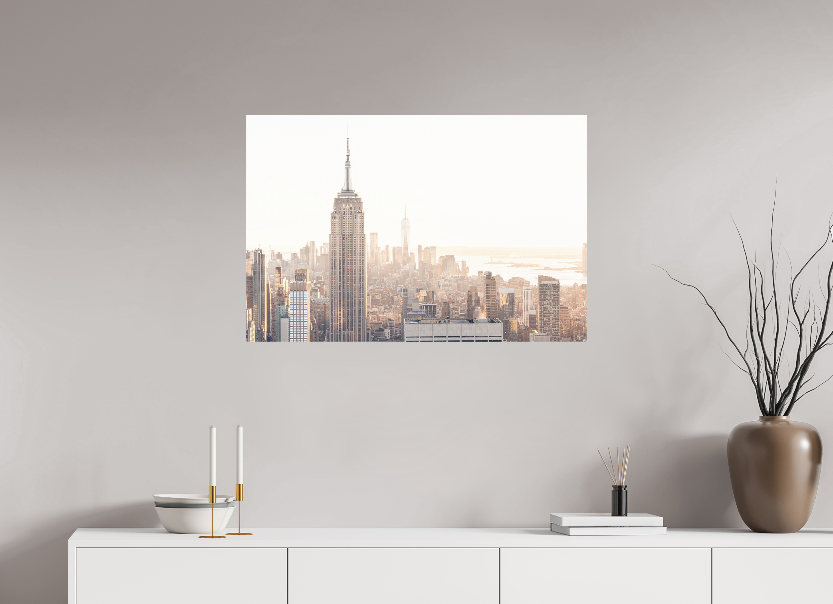 90 x 60 cm, Acrylic glossy 2mm Empire State Building sunnygold