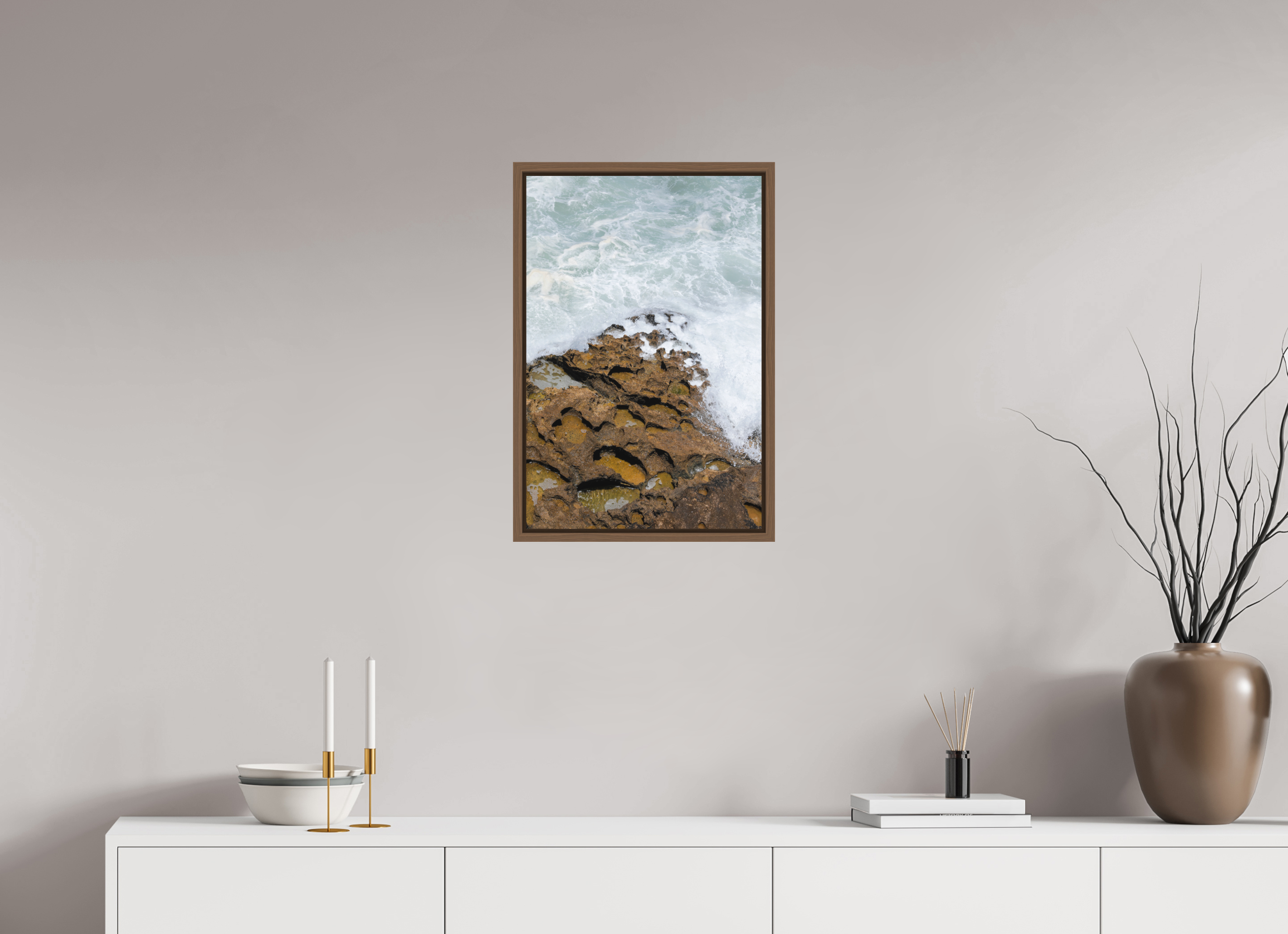 40 x 60 cm, Fine Art Print - Infinity Rag Photo 2 - Ame case 15mm - walnut Earth & Sea