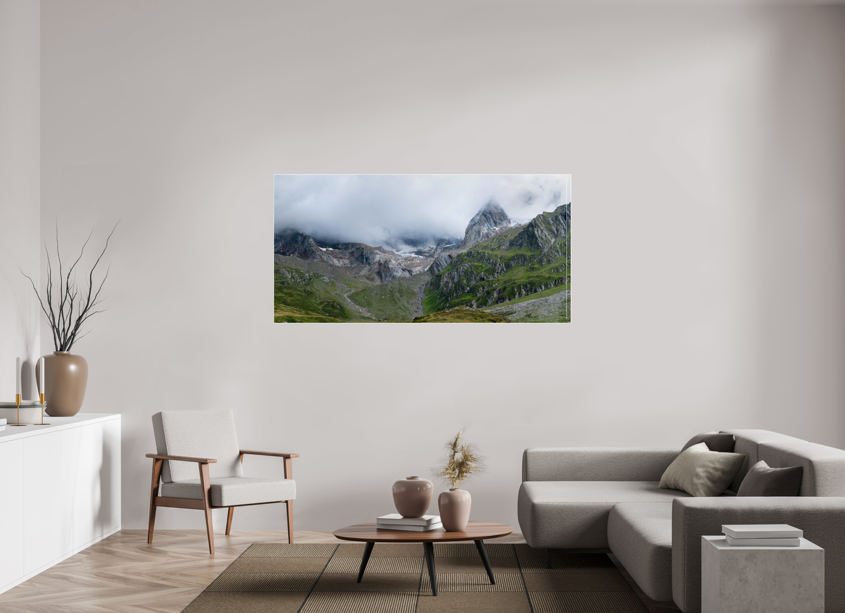 180 x 90 cm, Acrylic glossy 2mm - Alu Slime Frame - white South Tyrol 1/2
