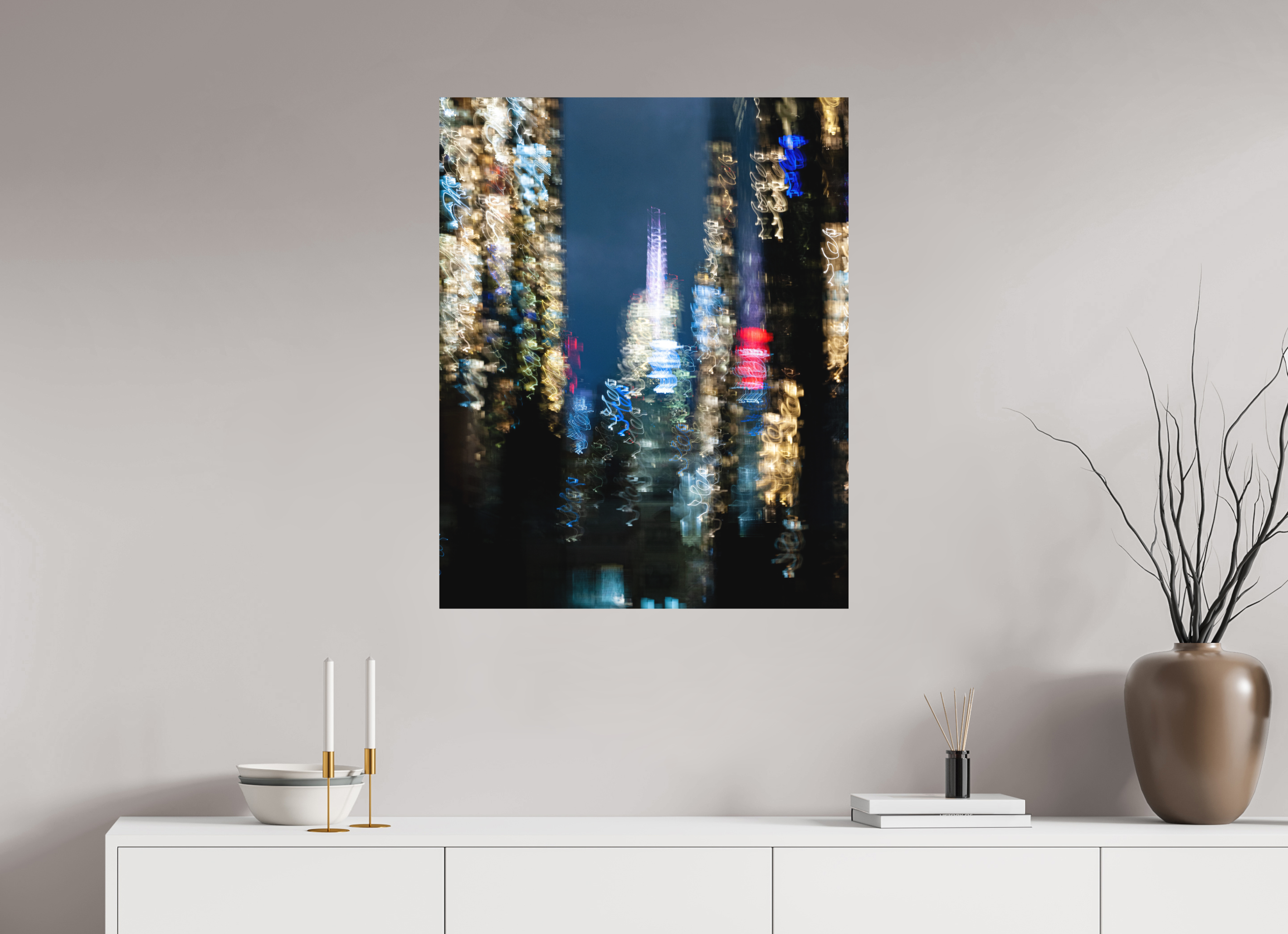 70 x 87,5 cm, Fine Art Print - Infinity Rag Photo 2 - on Alu Dibond NYC by night