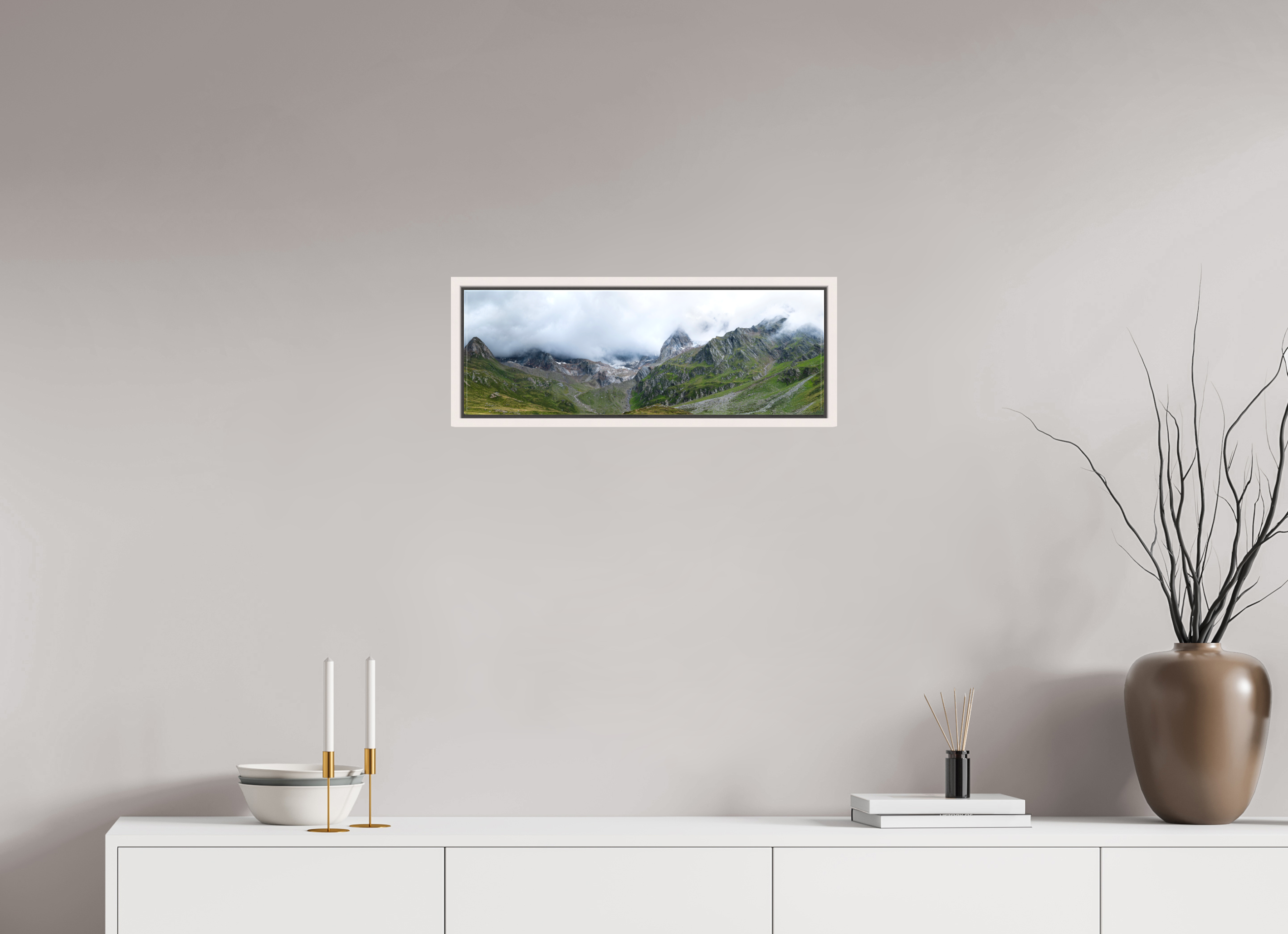 60 x 20 cm, Canvas Matt 20mm - Ame case 15mm - Mapple white South Tyrol 2 - 1x3