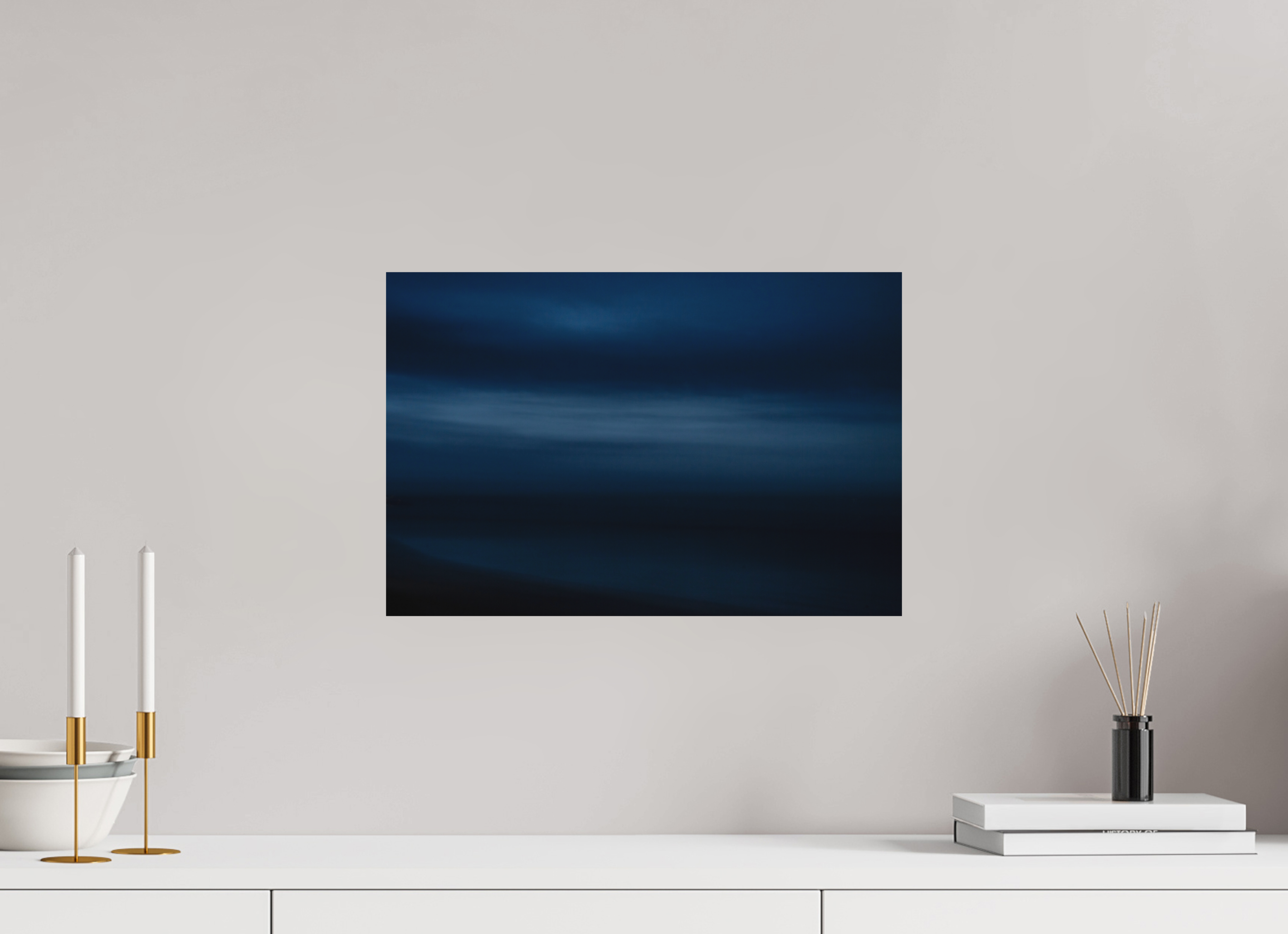 45 x 30 cm, Fine Art Print - Infinity Rag Photo 2 - on Alu Dibond The sea at night