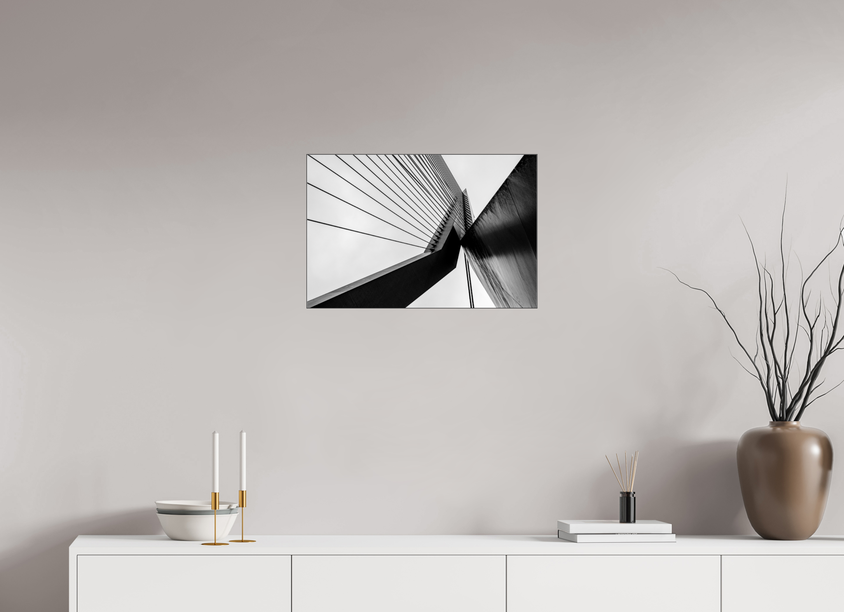 60 x 40 cm, Acrylic glossy 2mm - Alu Slime Frame - black Triangle
