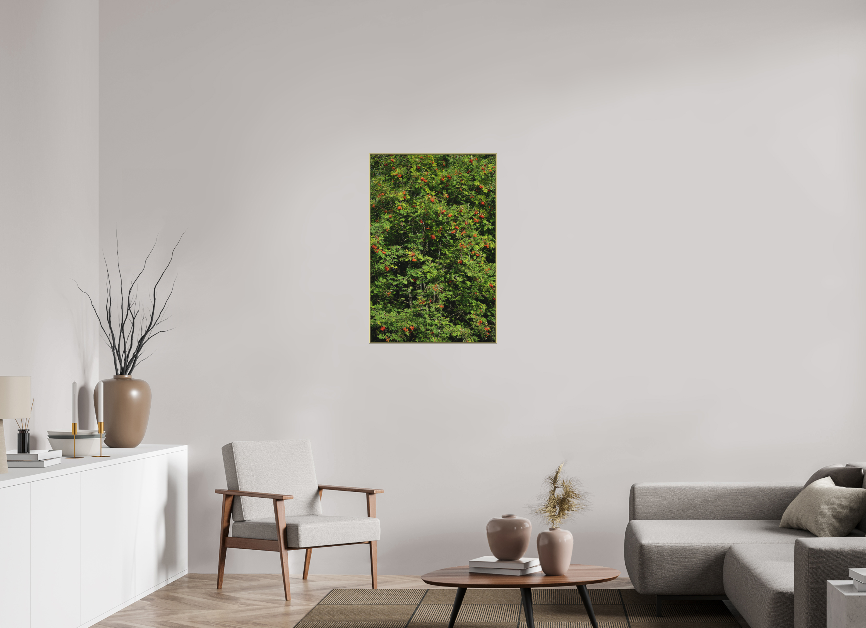 60 x 90 cm, Acrylic matt 2mm - Alu American case 25mm - gold Red Dots