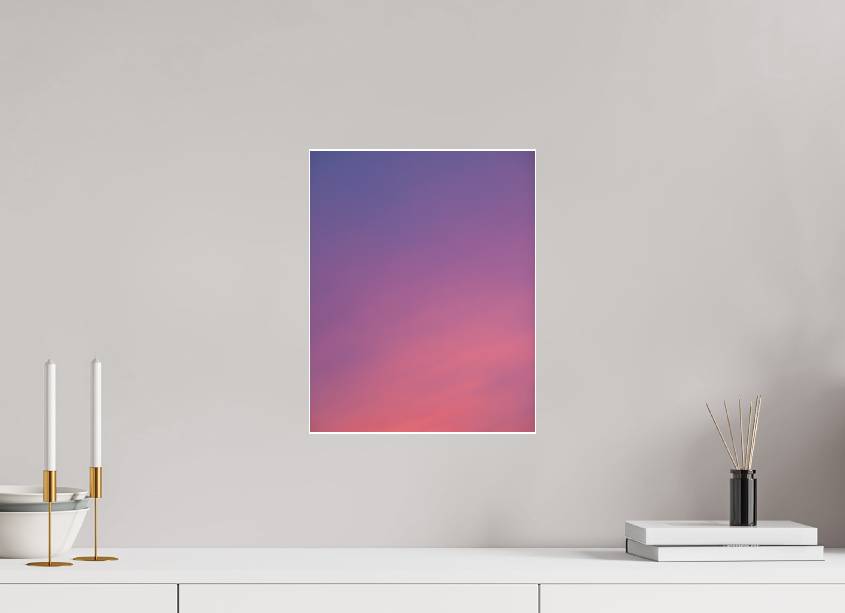 30 x 37,5 cm, Acrylic glossy 2mm - Alu Slime Frame - white Sunset in Hamburg