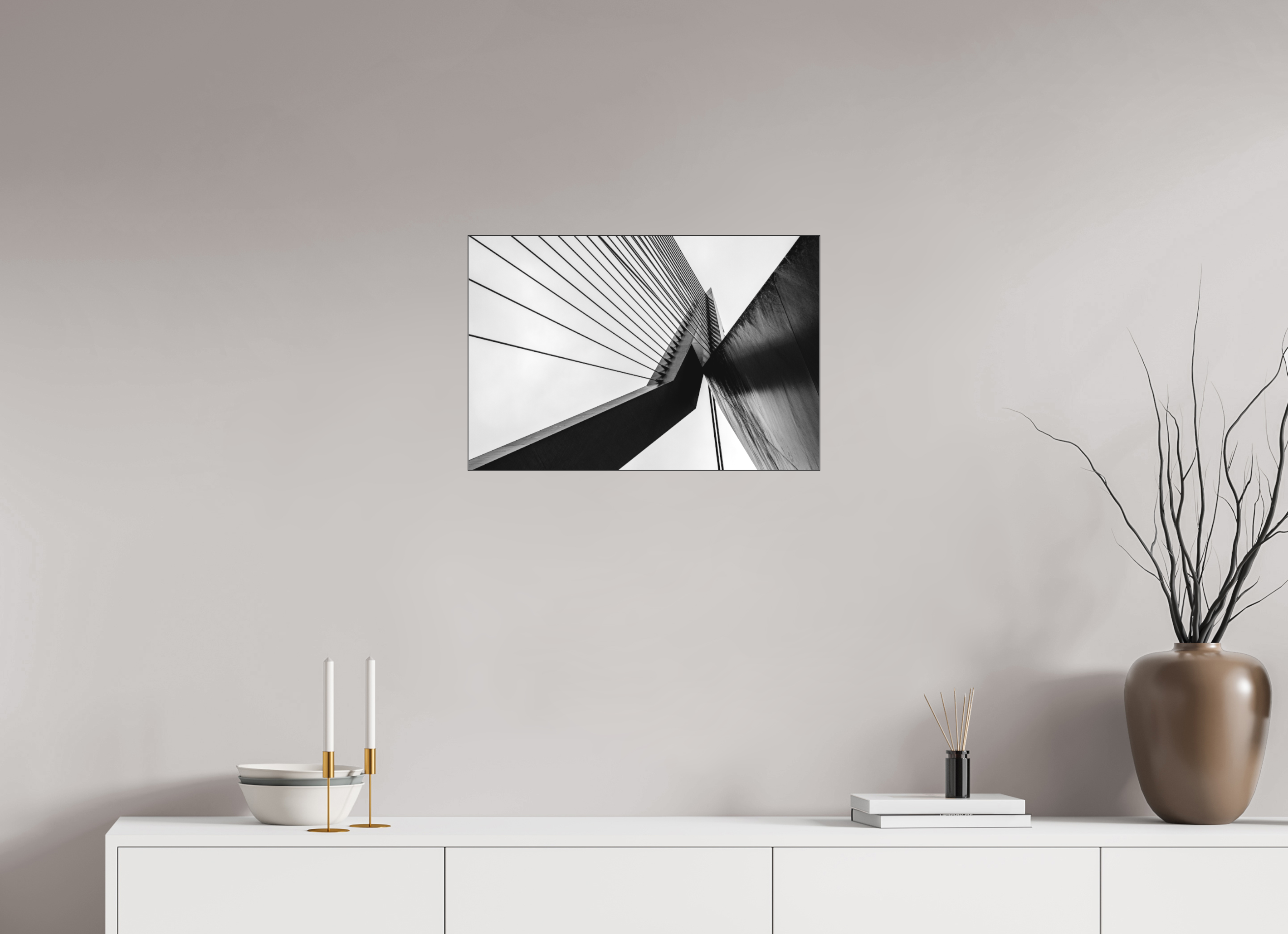 60 x 40 cm, Acrylic matt 2mm - Alu Slime Frame - black Triangle