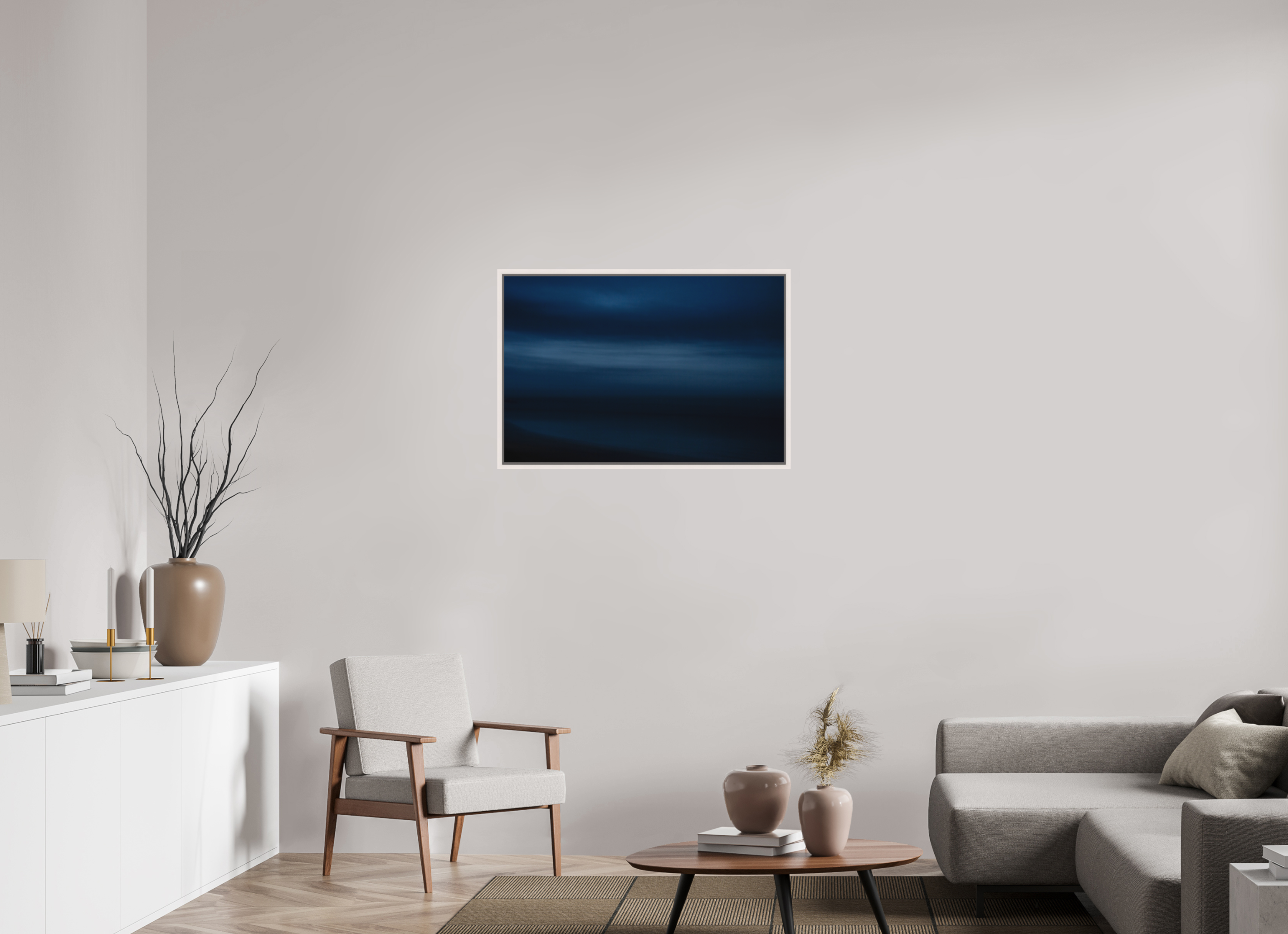 90 x 60 cm, Fine Art Print - Infinity Rag Photo 2 - Ame case 15mm - mapple white The sea at night
