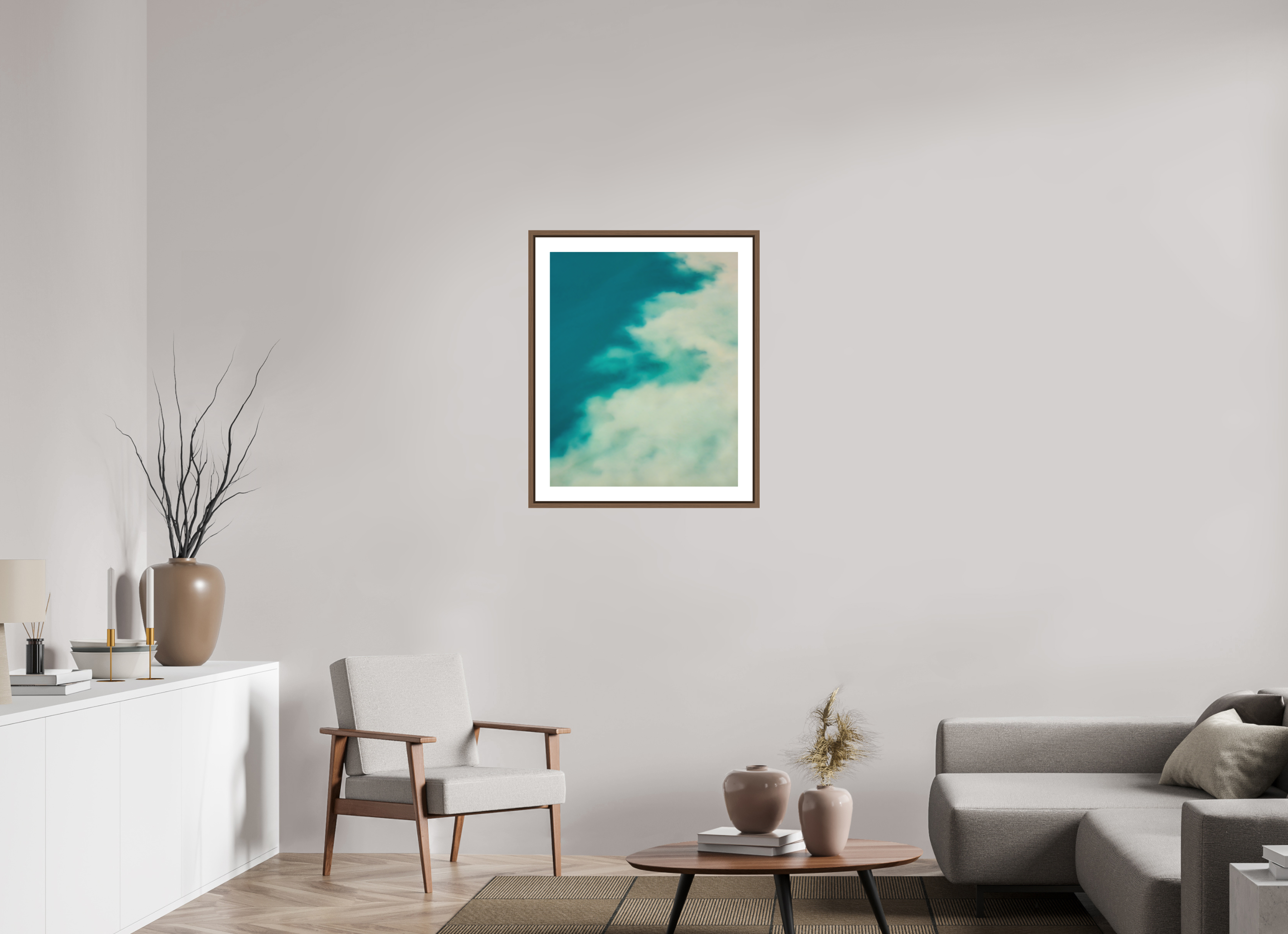 60 x 75 cm, Fine Art Print - Infinity Rag Photo 2 - border 5cm- Ame case 15mm - walnut Mingle