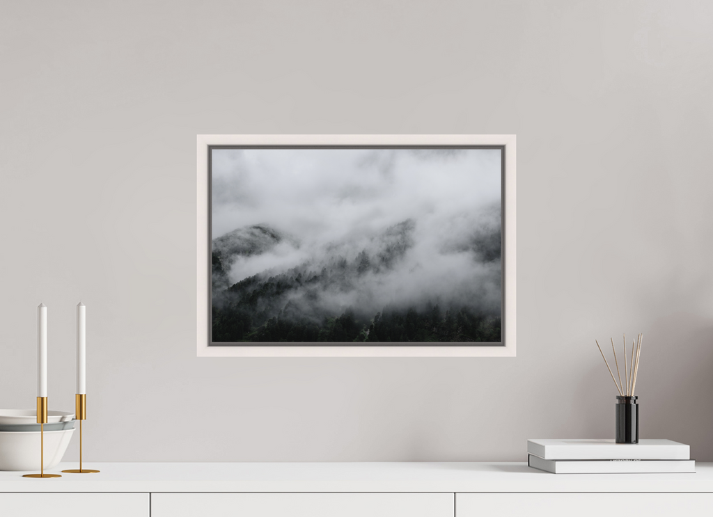 45 x 30 cm, Fine Art Print - Infinity Rag Photo 2 - Ame case 15mm - mapple white The misty Mountains