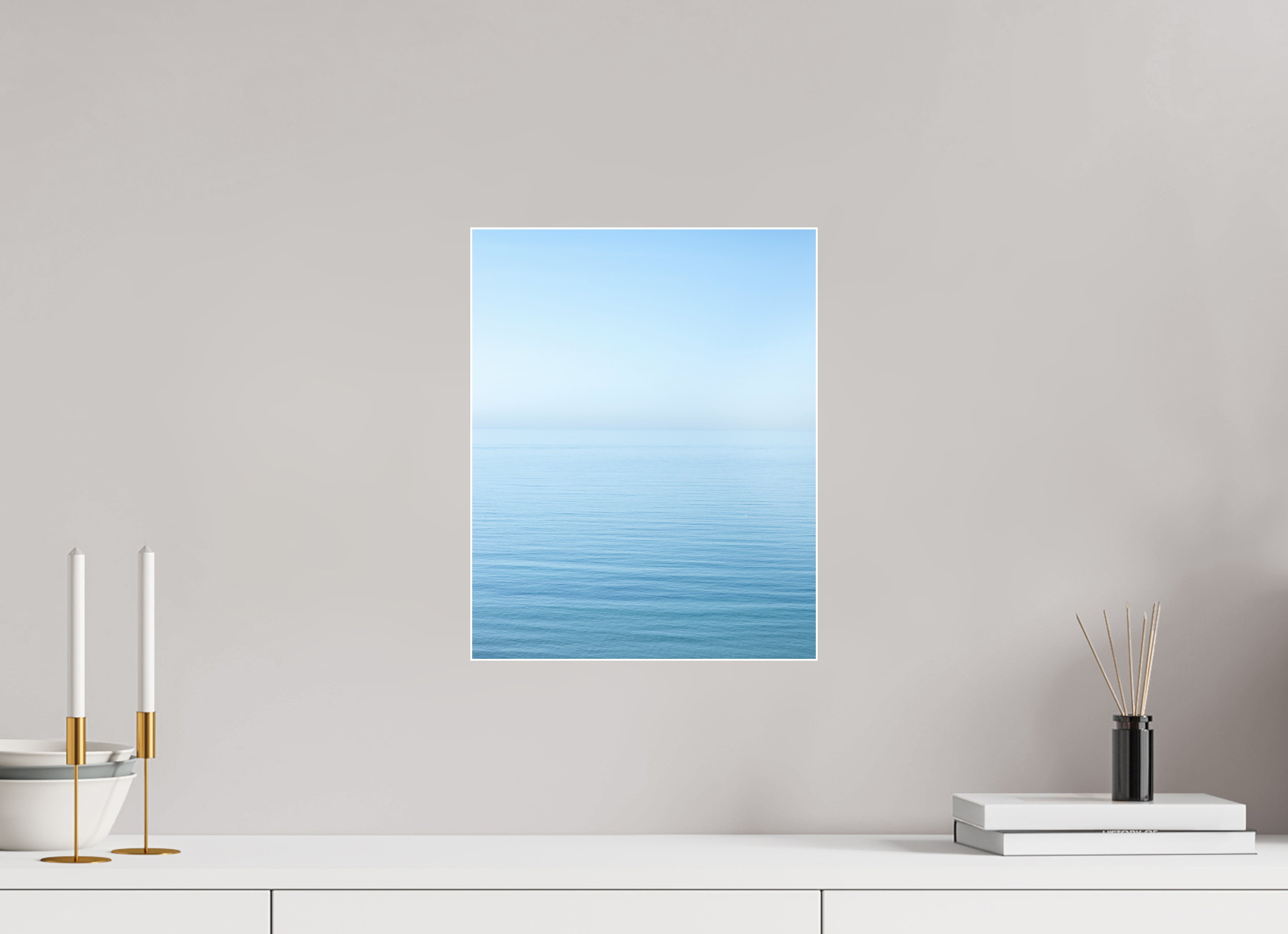 30 x 37,5 cm, Acrylic glossy 2mm - Alu Slime Frame - white The sea Manche