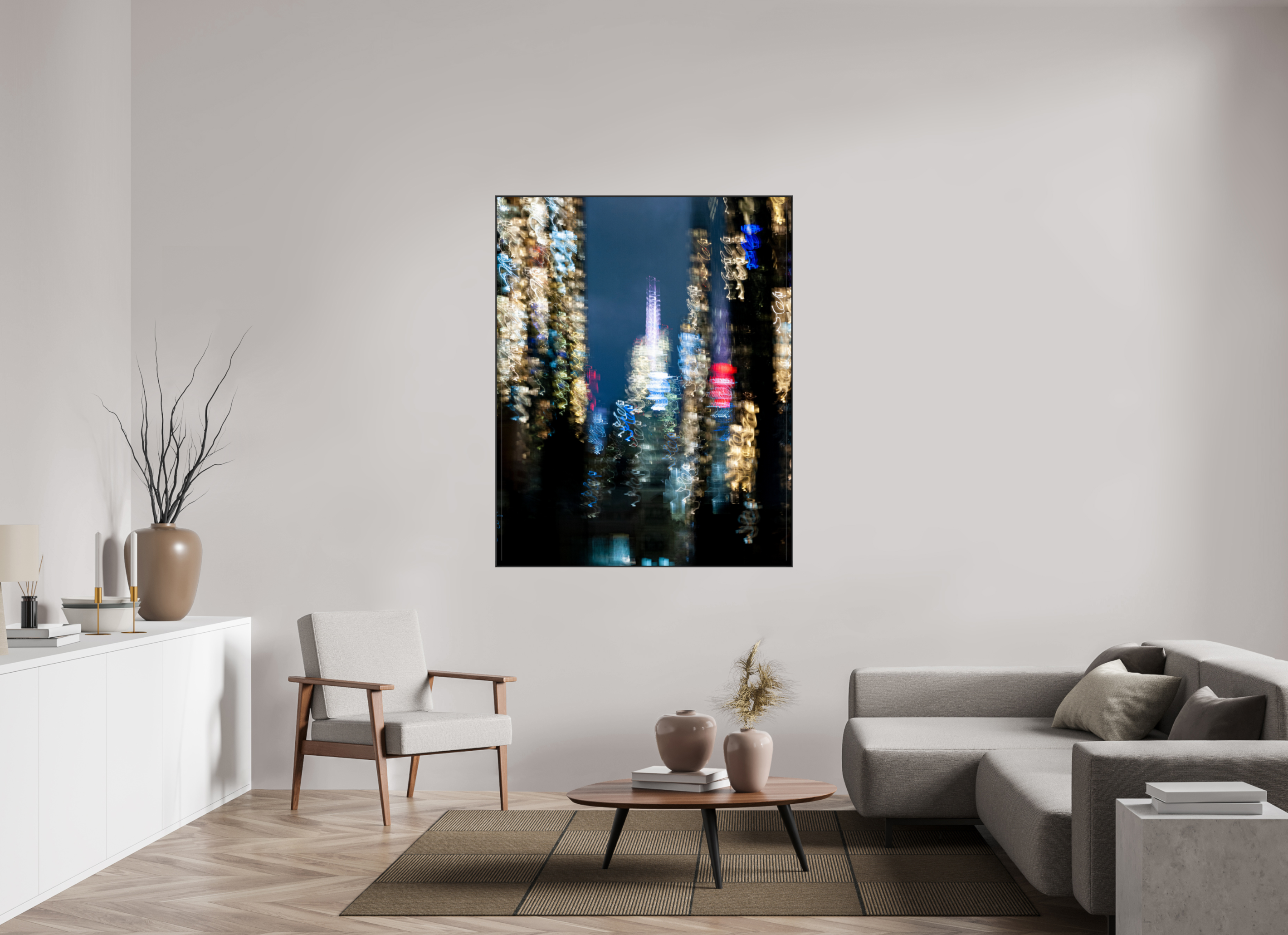 120 x 150 cm, Acrylic glossy 2mm - Alu American case 25mm - black NYC by night