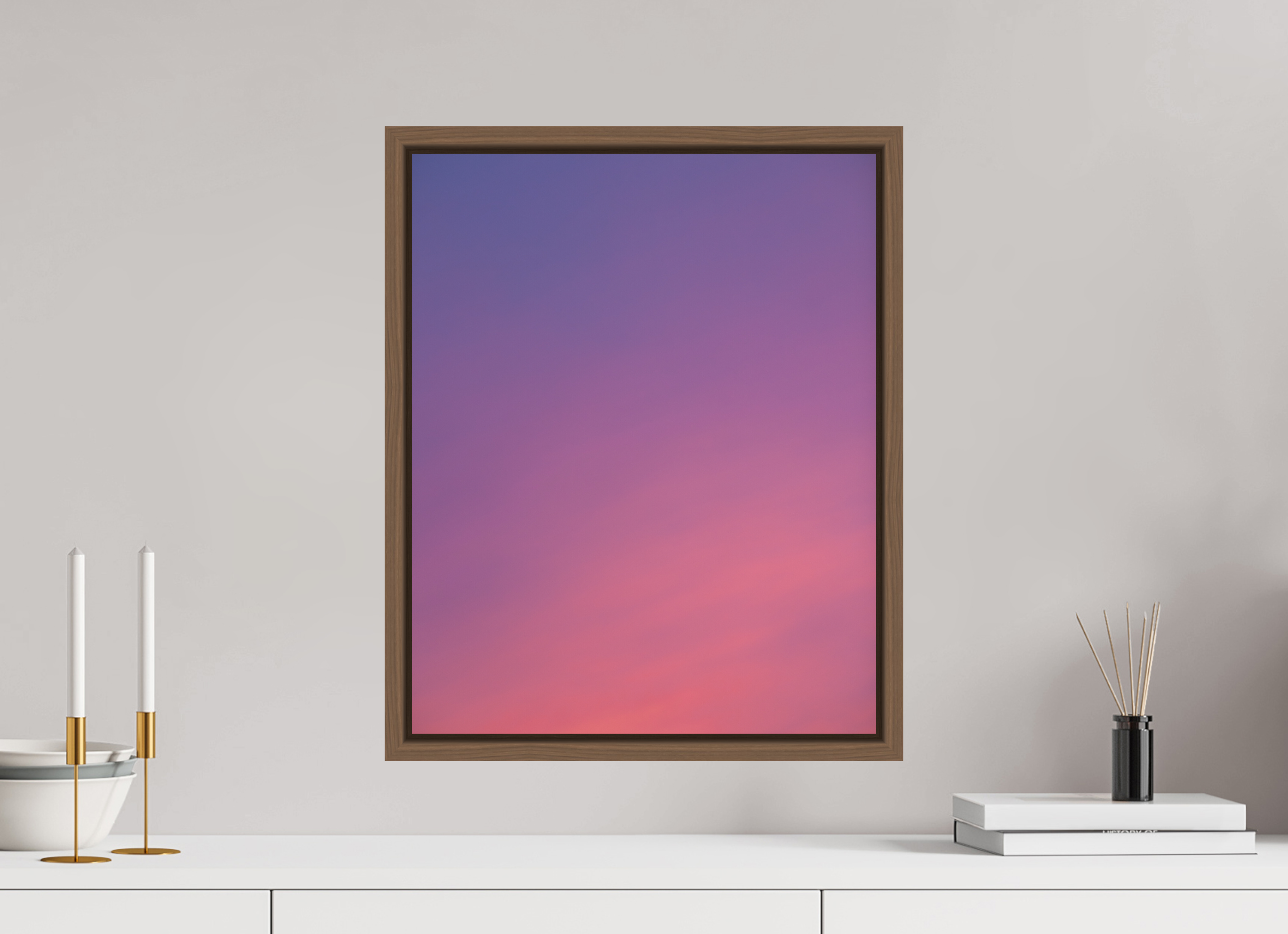 40 x 50 cm, Fine Art Print - Infinity Rag Photo 2 - Ame case 15mm - walnut Sunset in Hamburg