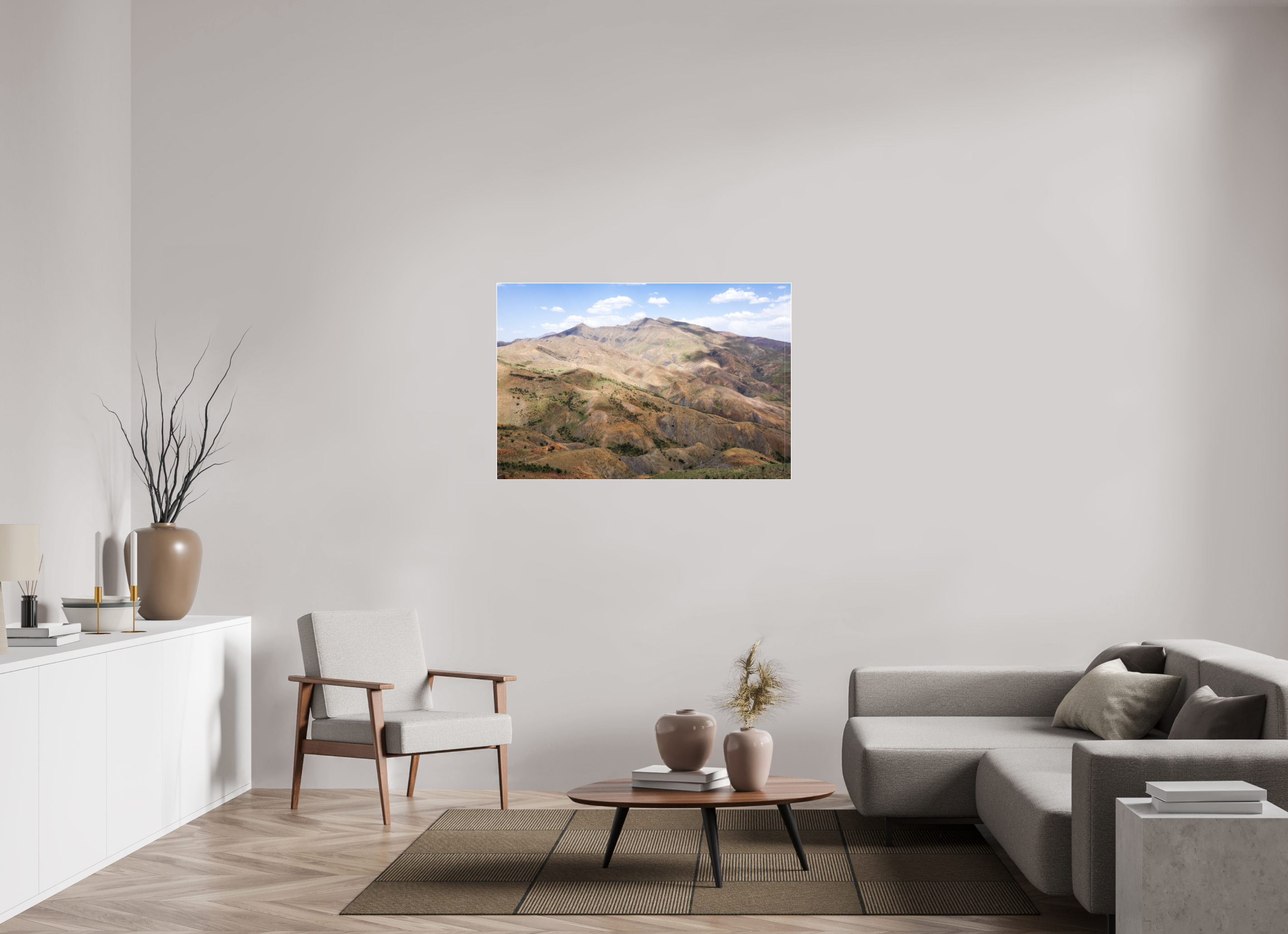 120 x 80 cm, Acrylic glossy 2mm - Alu Slime Frame - white Atlas from Marocco