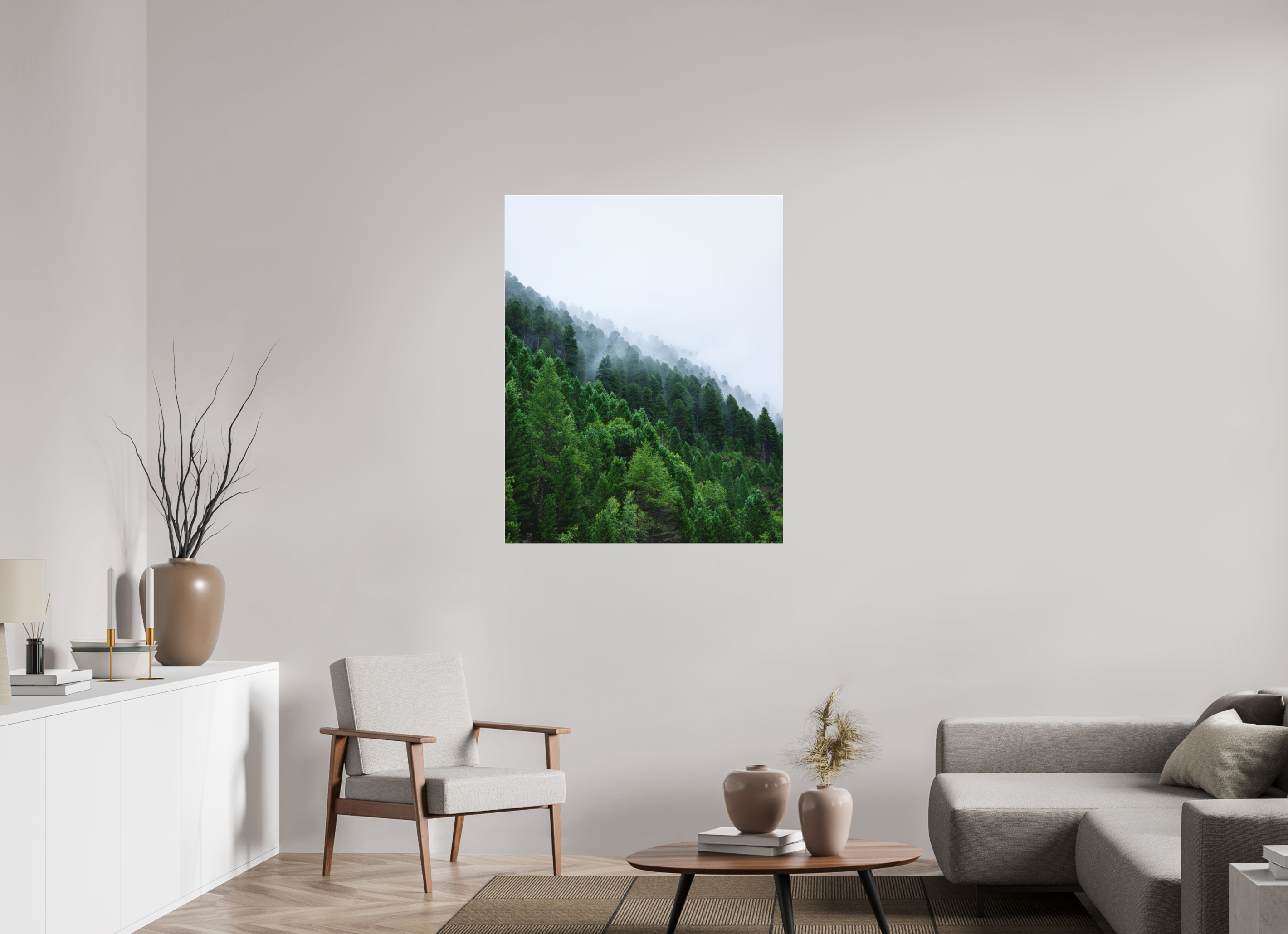 90 x 112,5 cm, Acrylic Matt 2mm Trees lined slope