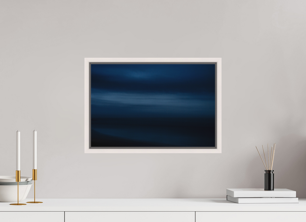 45 x 30 cm, Fine Art Print - Infinity Rag Photo 2 - Ame case 15mm - mapple white The sea at night