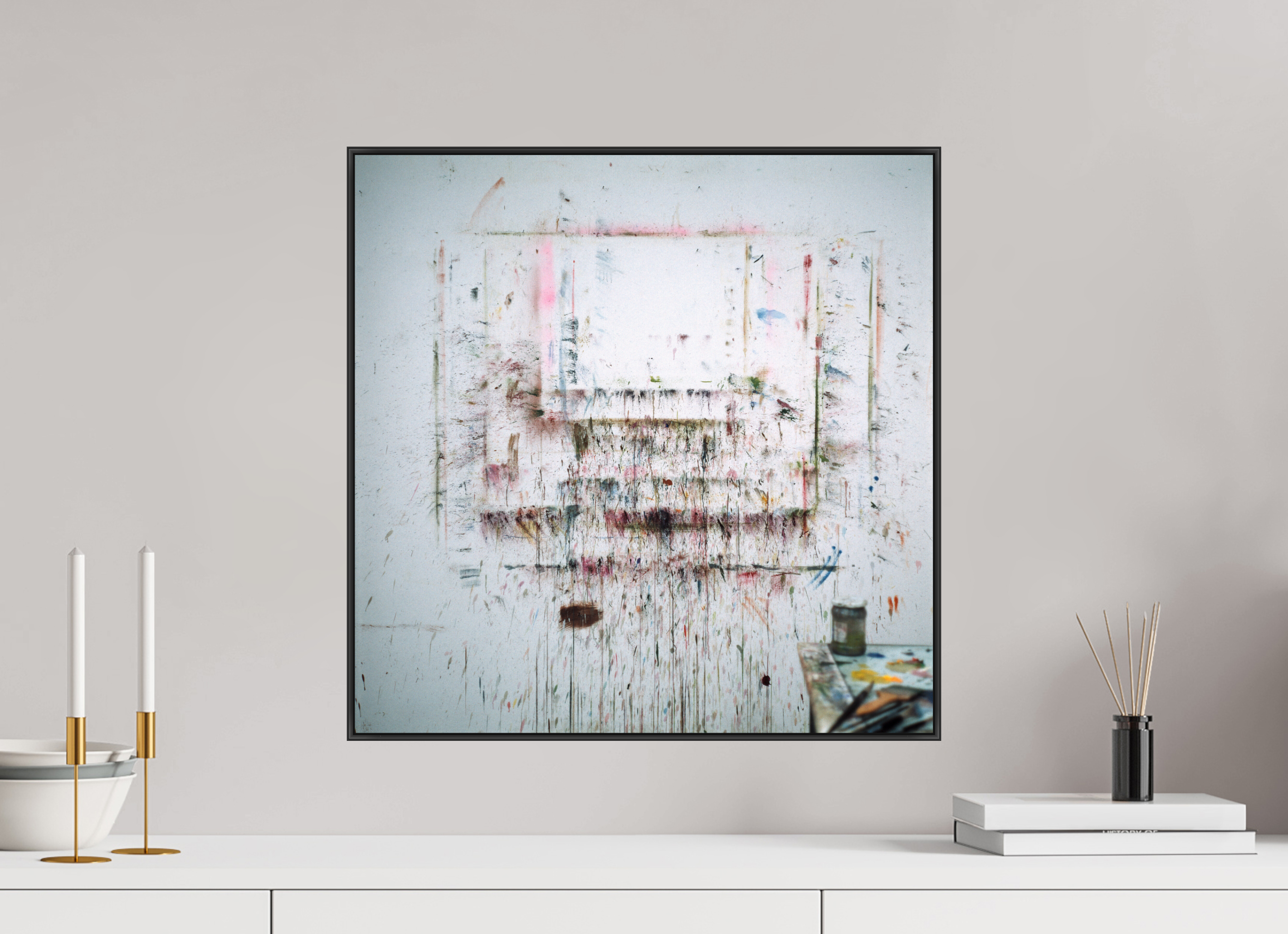 50 x 50 cm, Acrylic glossy 2mm - Alu American case 25mm - black A for Art