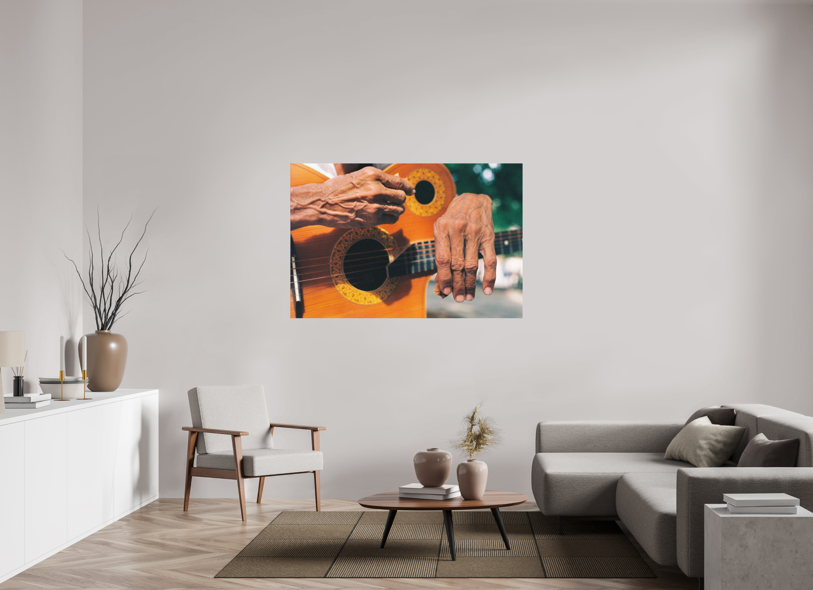 150 x 100 cm, Fine Art Print - Infinity Rag Photo 2 - on Alu Dibond Cuban Street Guitarist