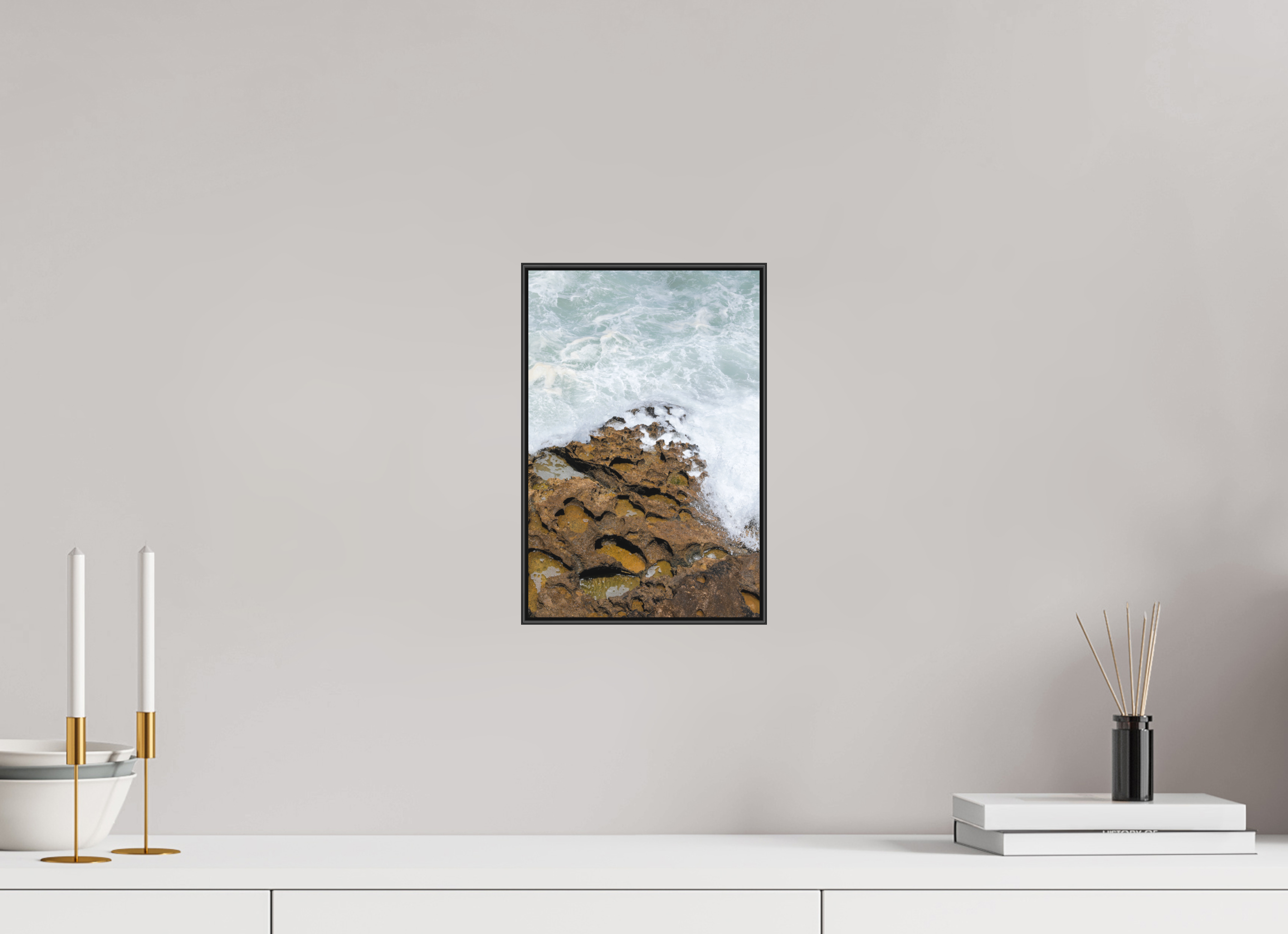 20 x 30 cm, Acrylic matt 2mm - Alu American case 25mm - black Earth & Sea