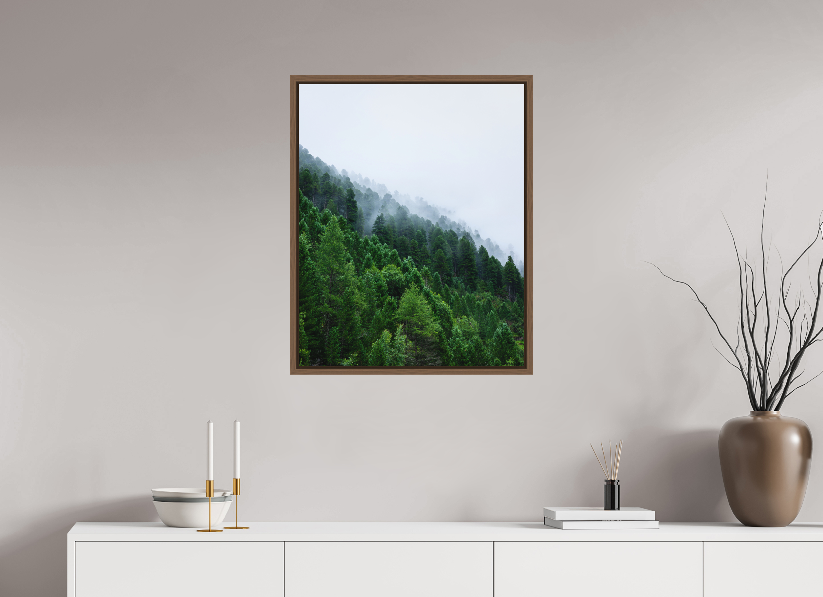 60 x 75 cm, Fine Art Print - Infinity Rag Photo 2 - Ame case 15mm - walnut Trees lined slope