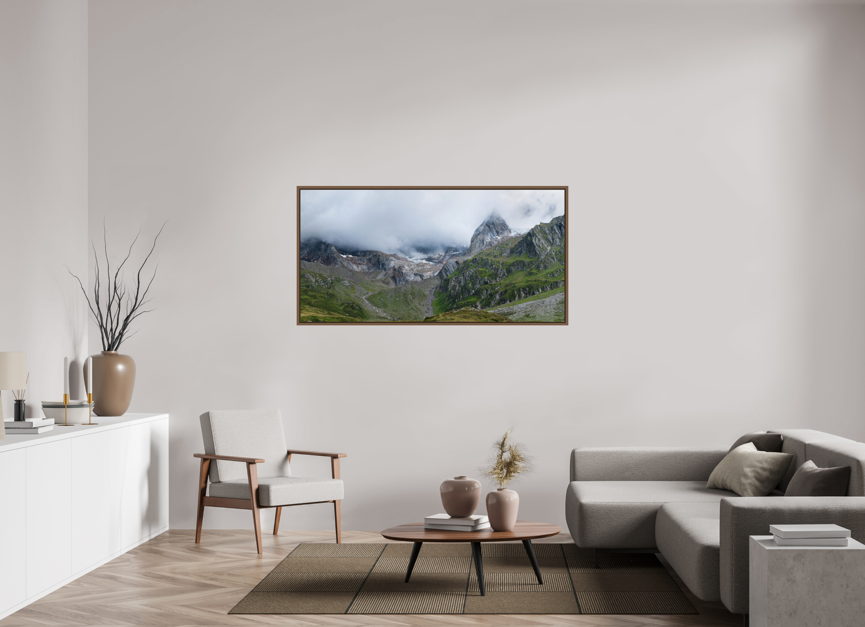 160 x 80 cm, Fine Art Print - Infinity Rag Photo 2 - Ame case 15mm - walnut South Tyrol 1/2
