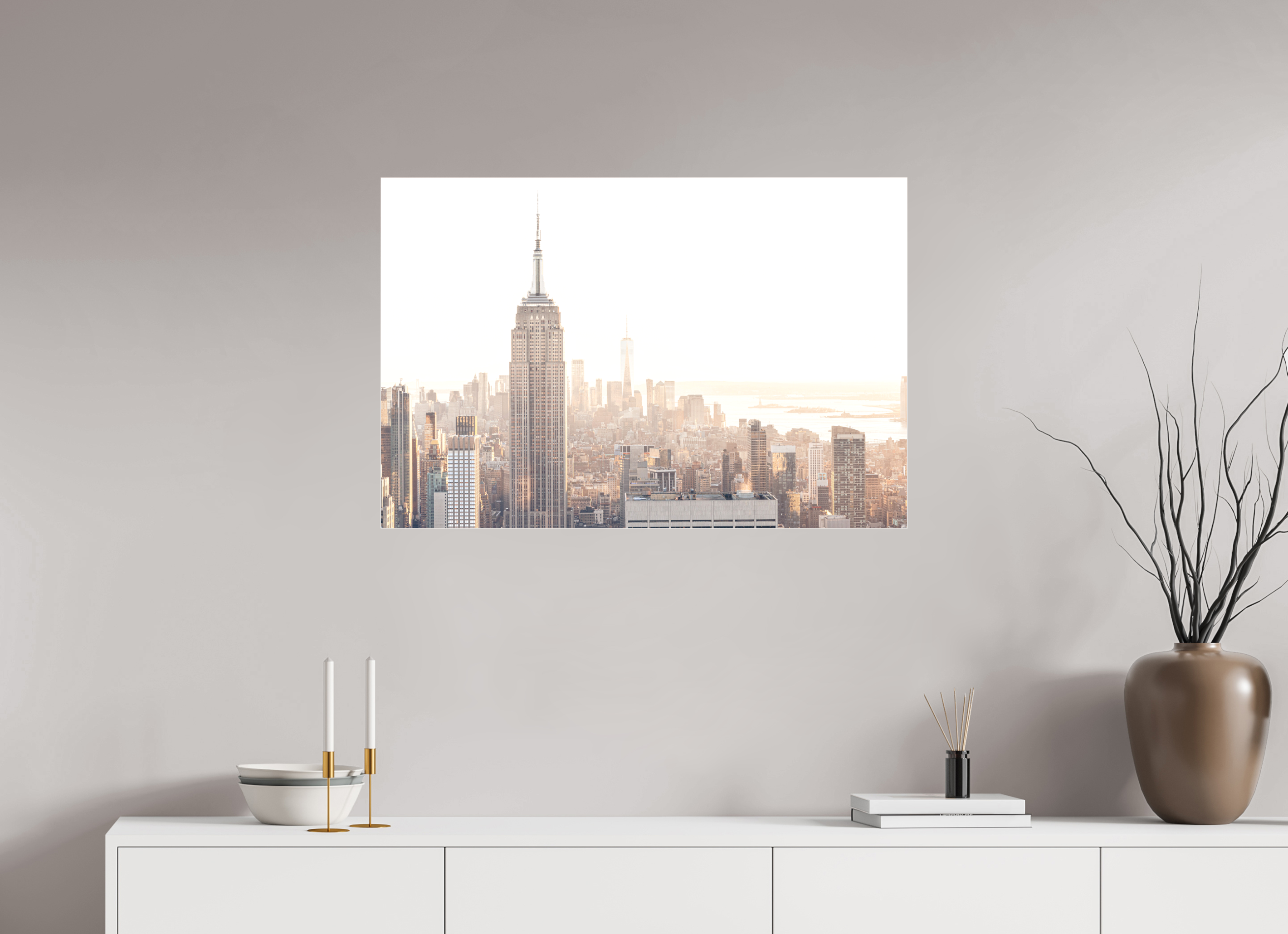 90 x 60 cm, Acrylic Matt 2mm Empire State Building sunnygold