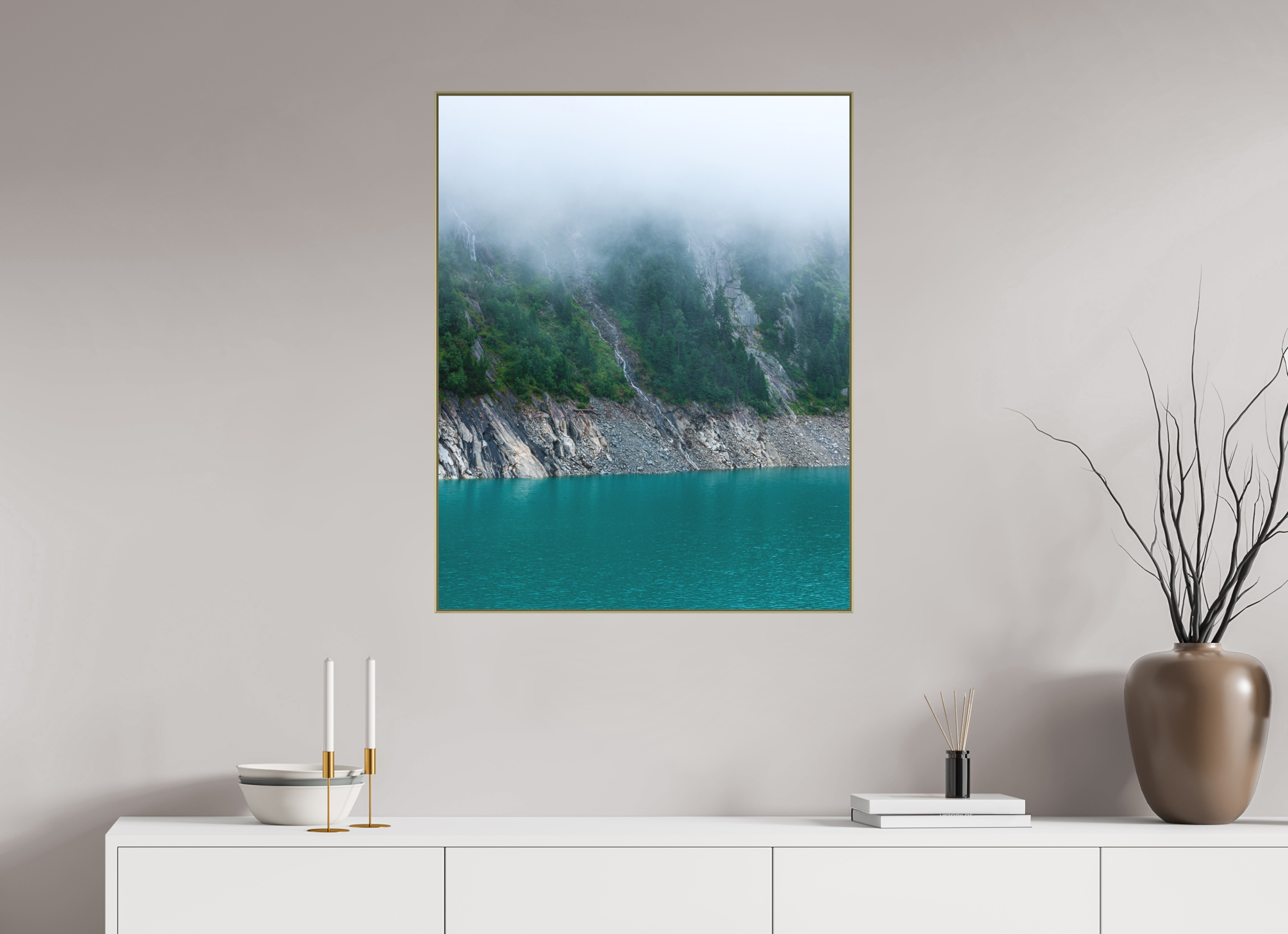 70 x 87,5 cm, Acrylic matt 2mm - Alu American case 25mm - gold 4 Layers