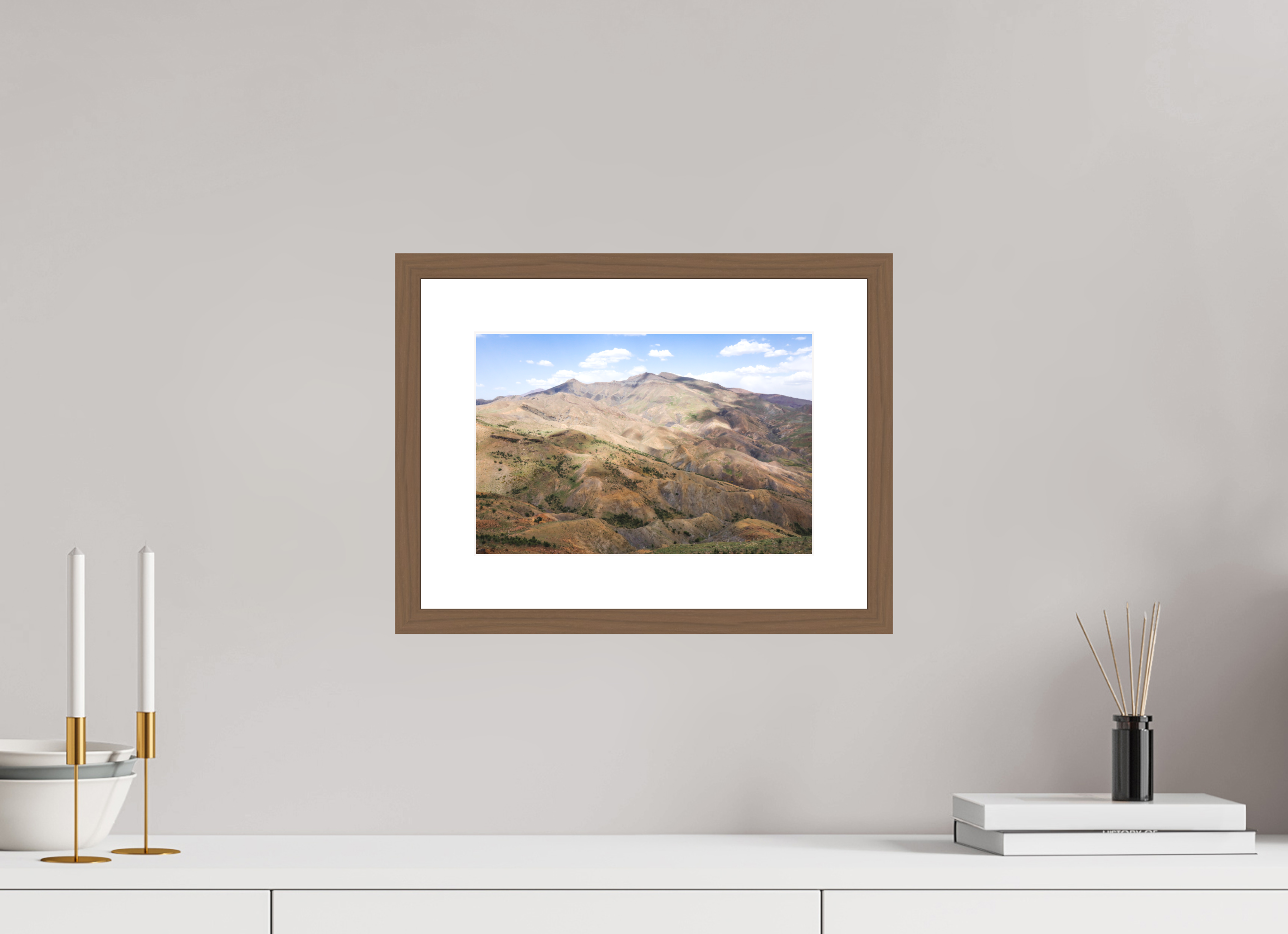 30 x 20 cm, Fine Art Print - Infinity Rag Photo 2 - PP 5cm - Walnus Frame 20mm Atlas from Marocco