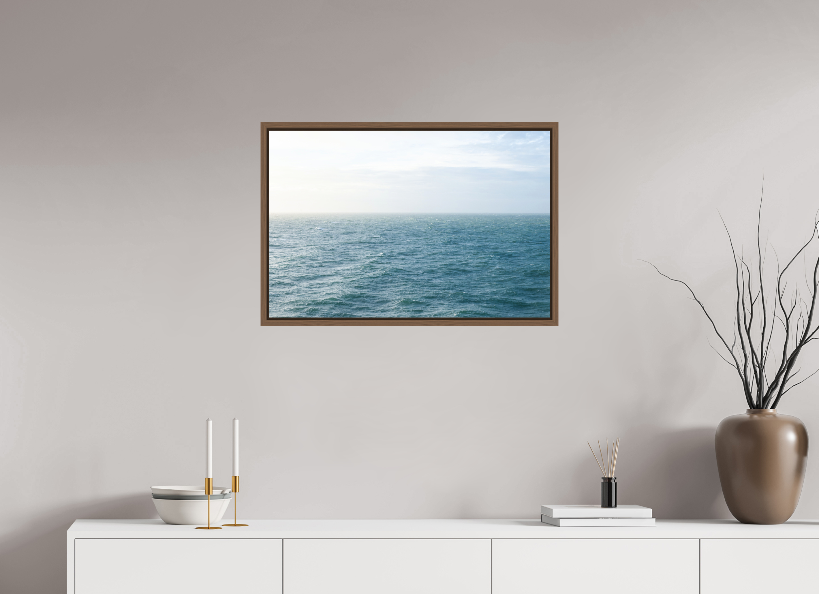 75 x 50 cm, Fine Art Print - Infinity Rag Photo 2 - Ame case 15mm - walnut North Sea
