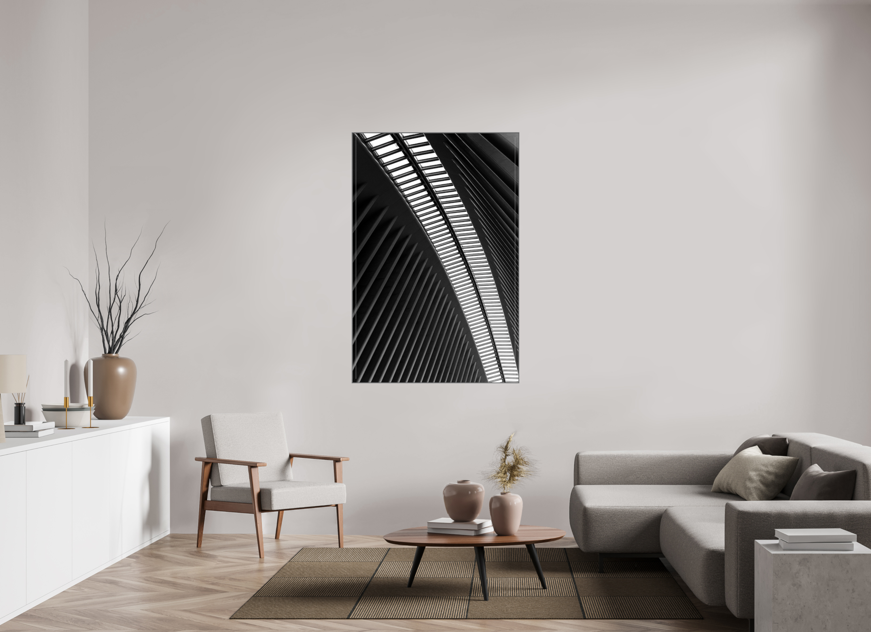 100 x 150 cm, Acrylic glossy 2mm - Alu American case 25mm - silver Ground Zero Station 2