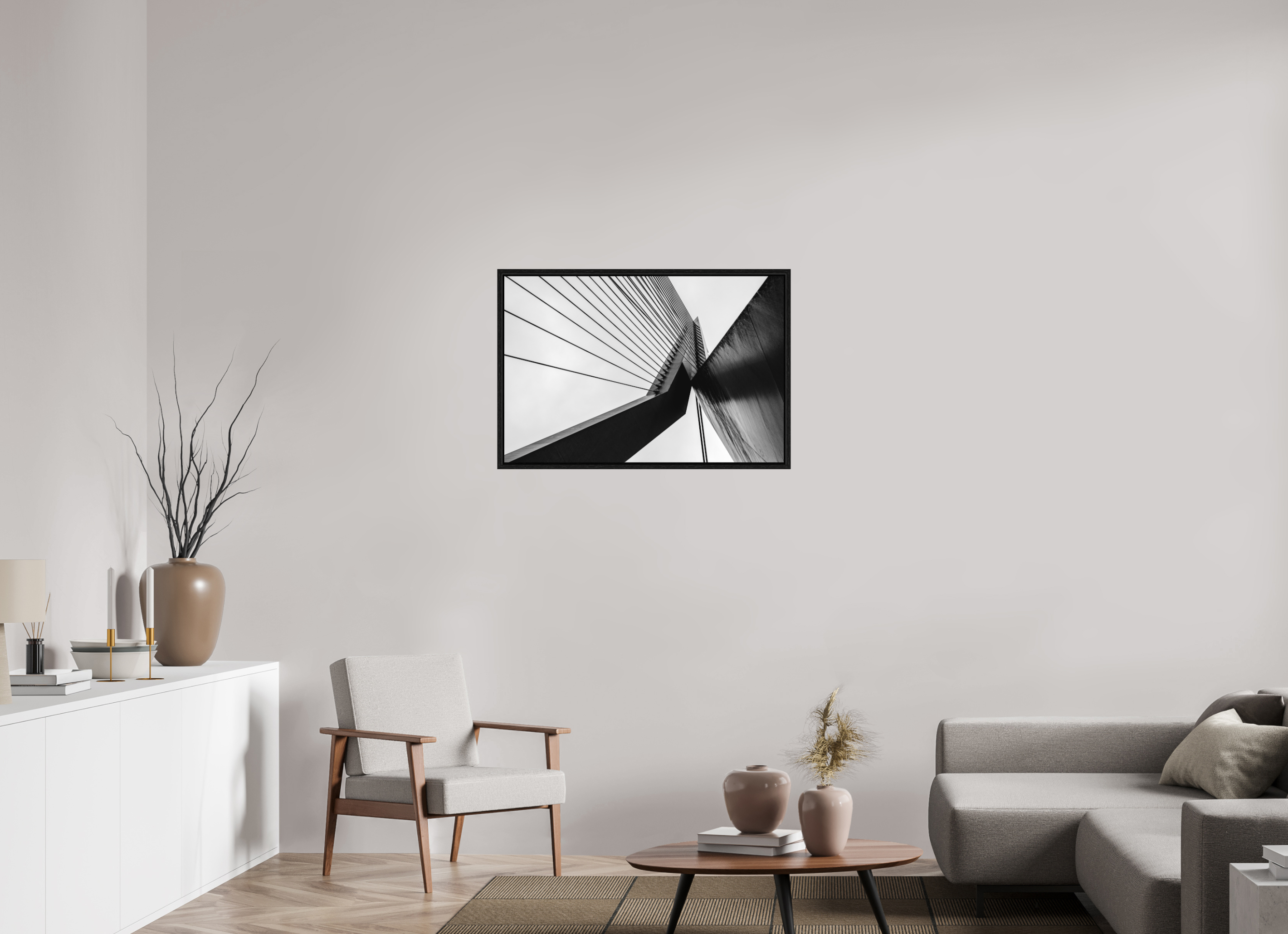 90 x 60 cm, Fine Art Print - Infinity Rag Photo 2 - Ame case 15mm - oak black Triangle
