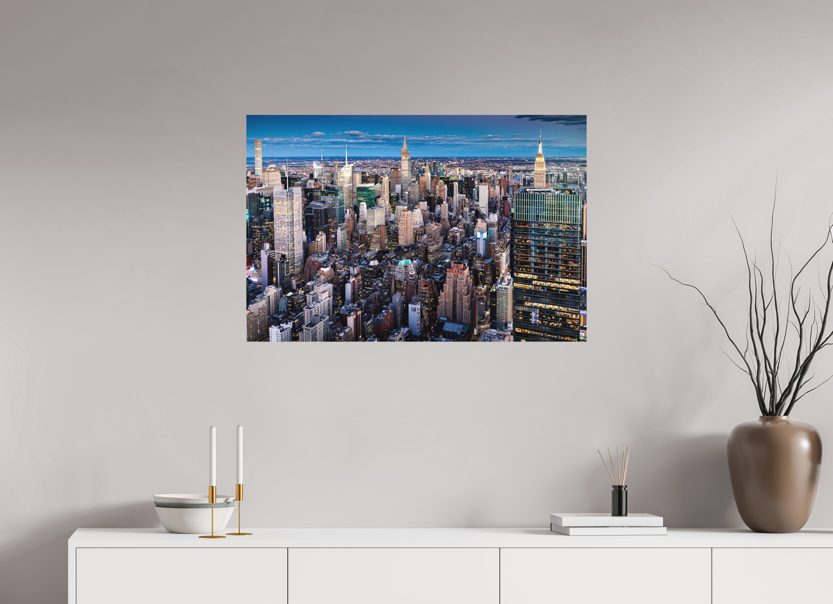 90 x 60 cm, Photo print Matt on Alu Dibond NYC by night 2