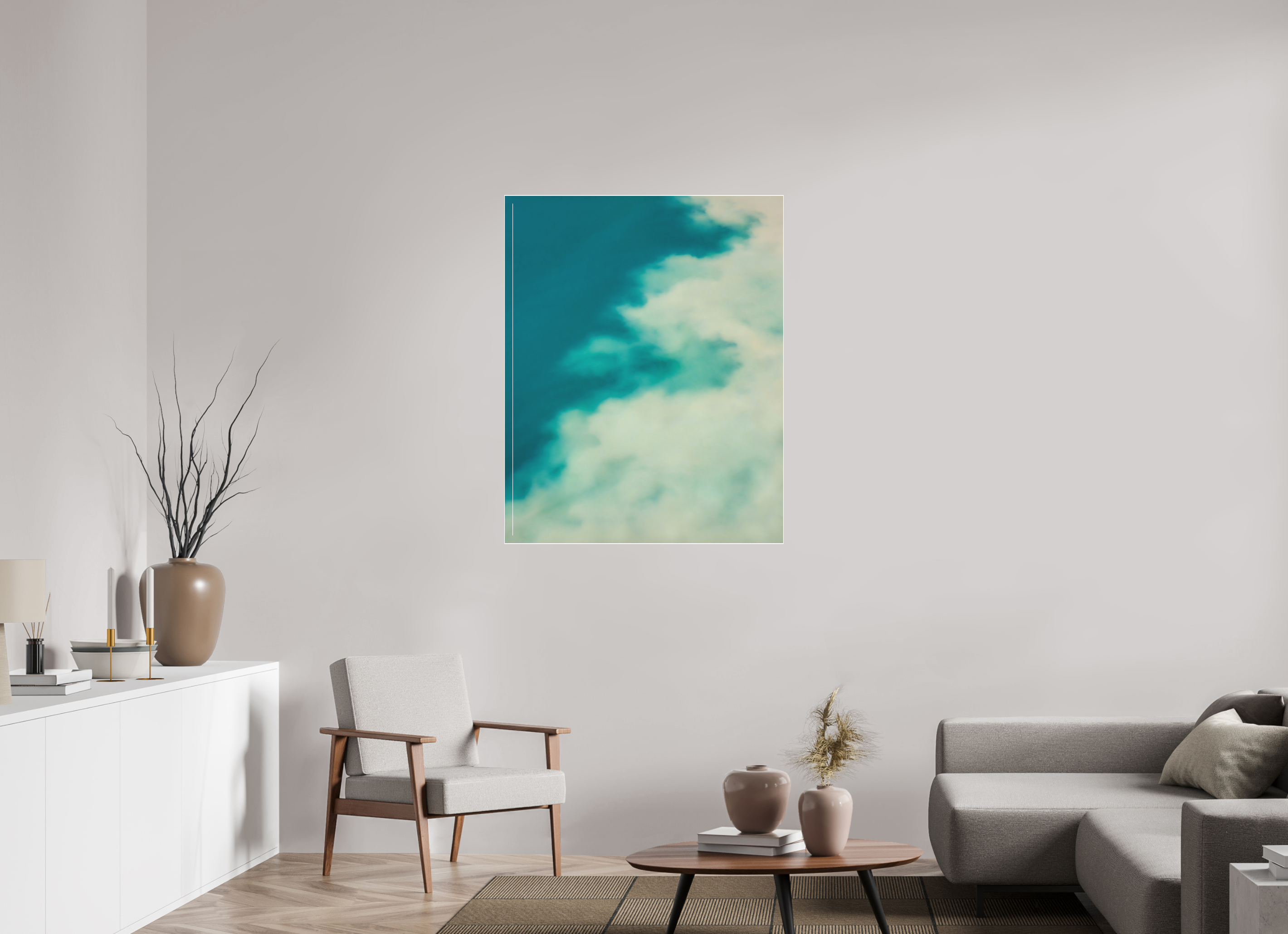 90 x 112,5 cm, Acrylic matt 2mm - Alu Slime Frame - white Mingle