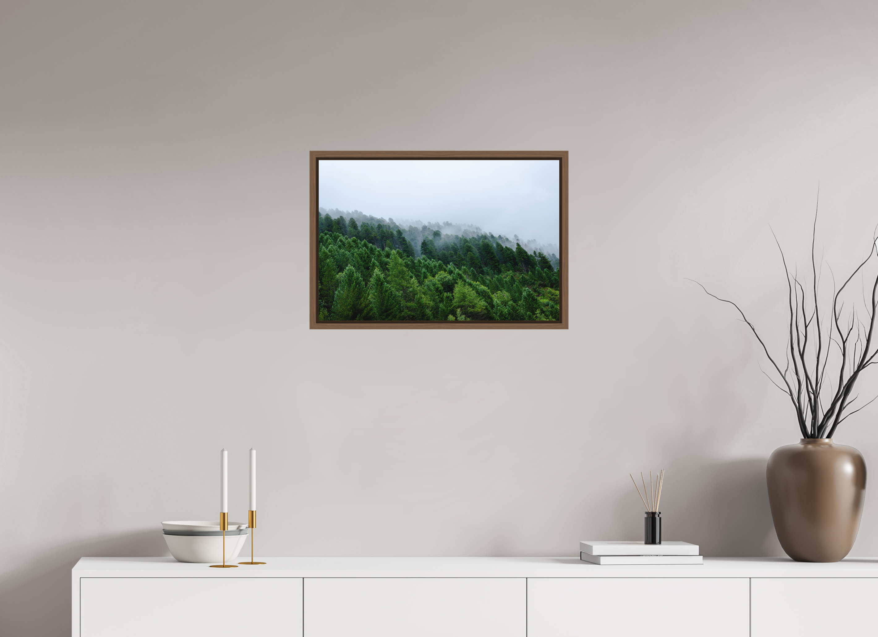 60 x 40 cm, Fine Art Print - Infinity Rag Photo 2 - Ame case 15mm - walnut Trees lined slope 2