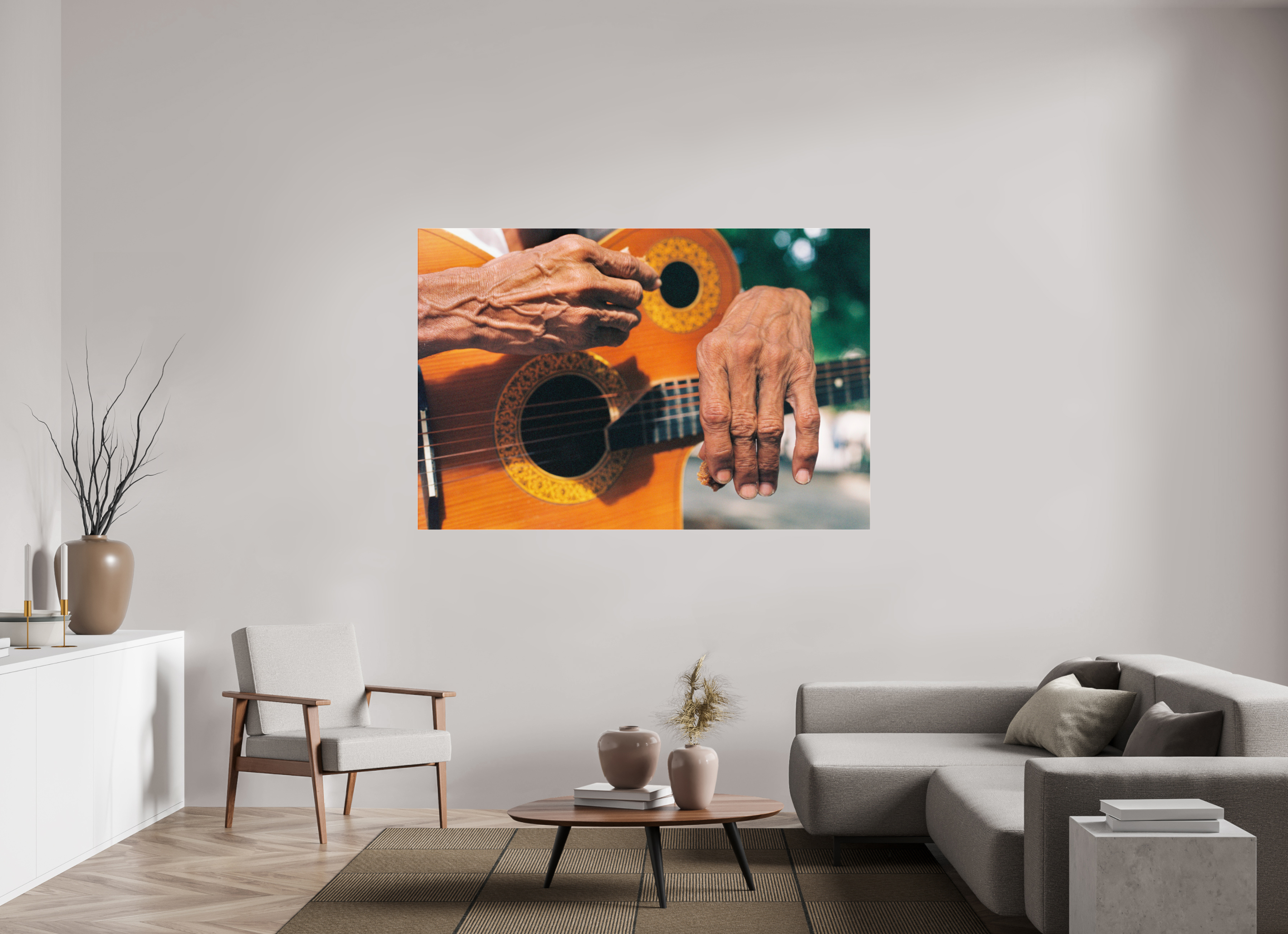 180 x 120 cm, Acrylic glossy 2mm Cuban Street Guitarist