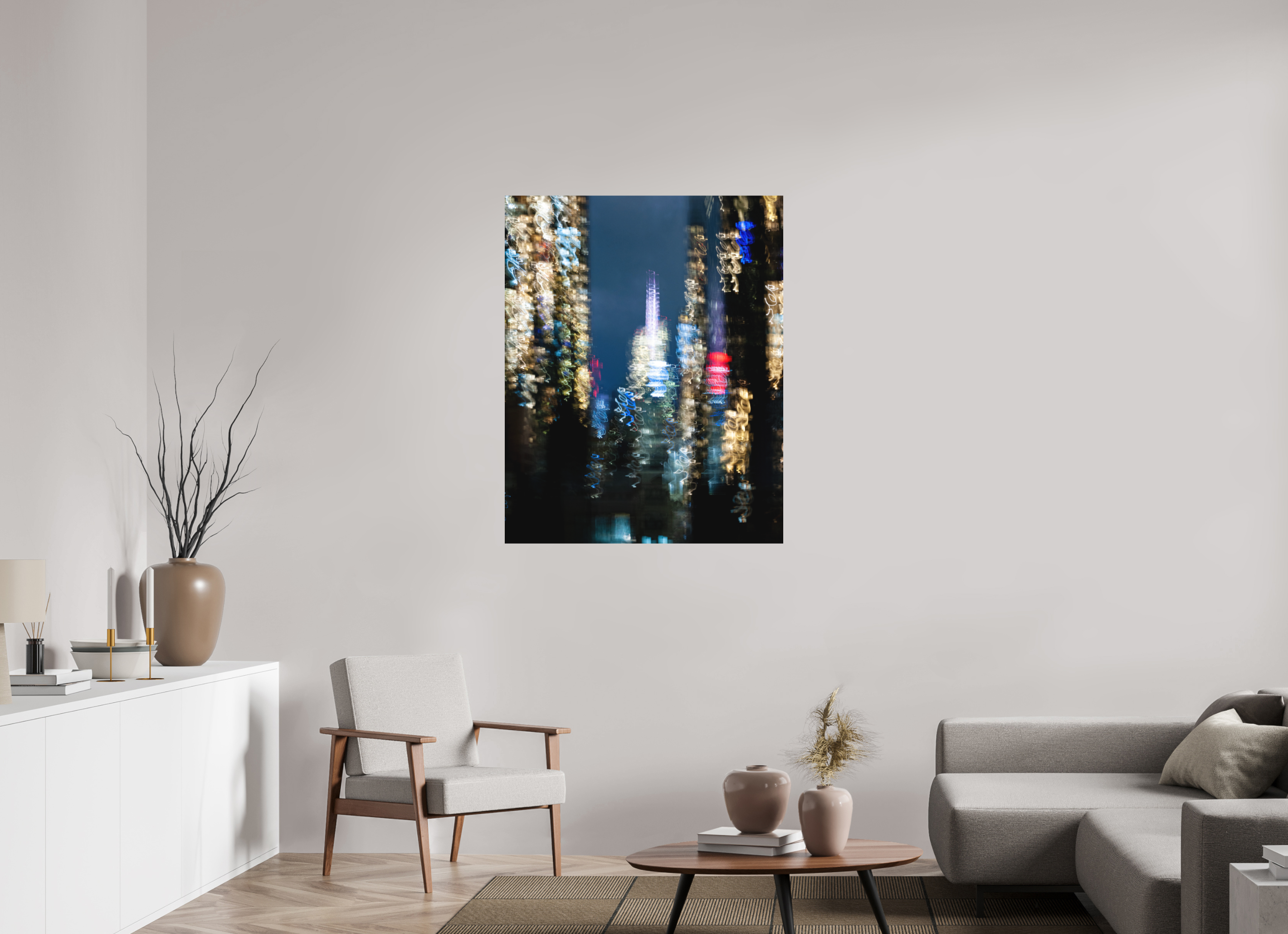 90 x 112,5 cm, Photo print Matt on Alu Dibond NYC by night