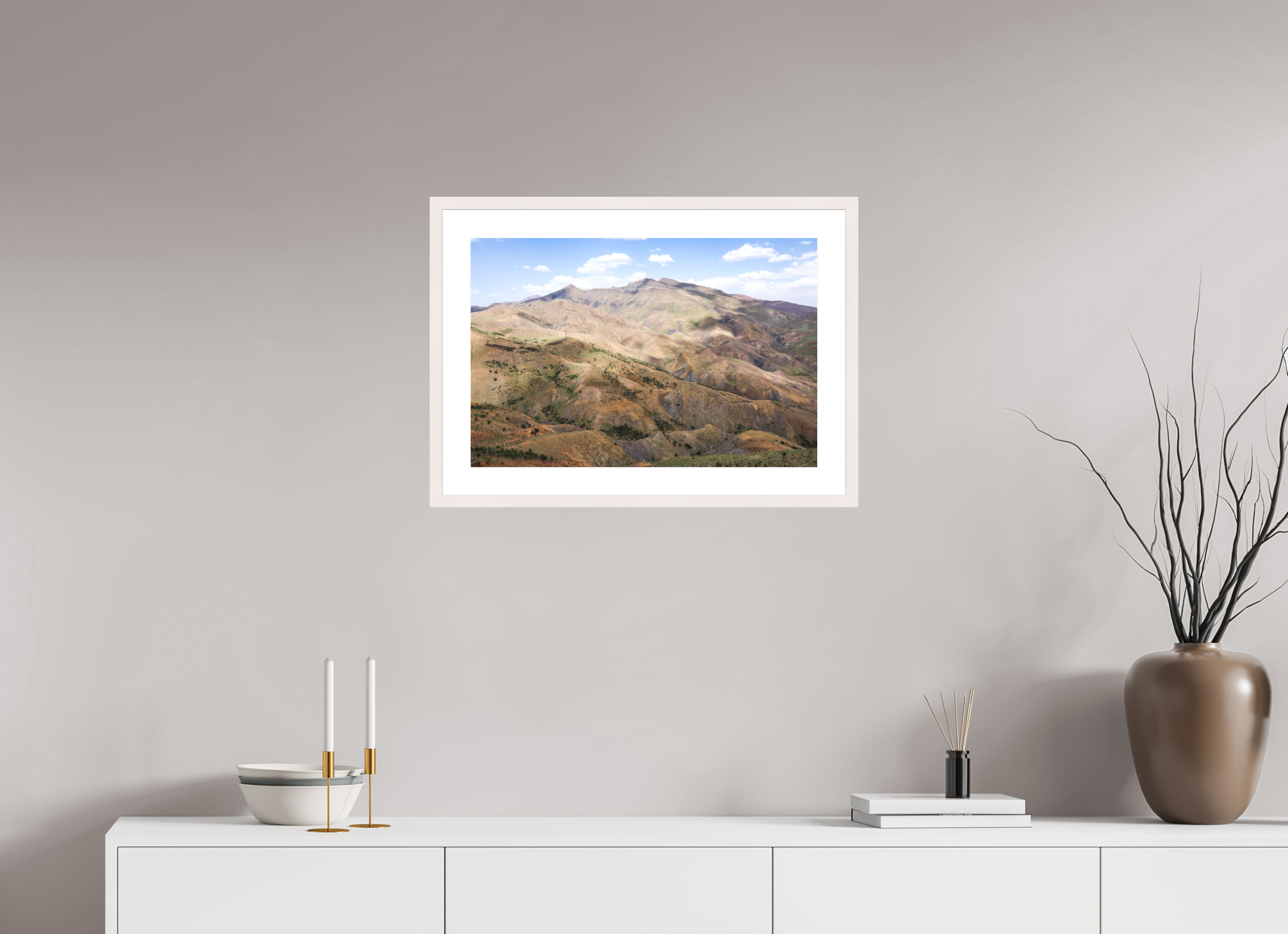60 x 40 cm, Fine Art Print - Infinity Rag Photo 2 - PP 5cm - Mapple white Frame 20mm Atlas from Marocco