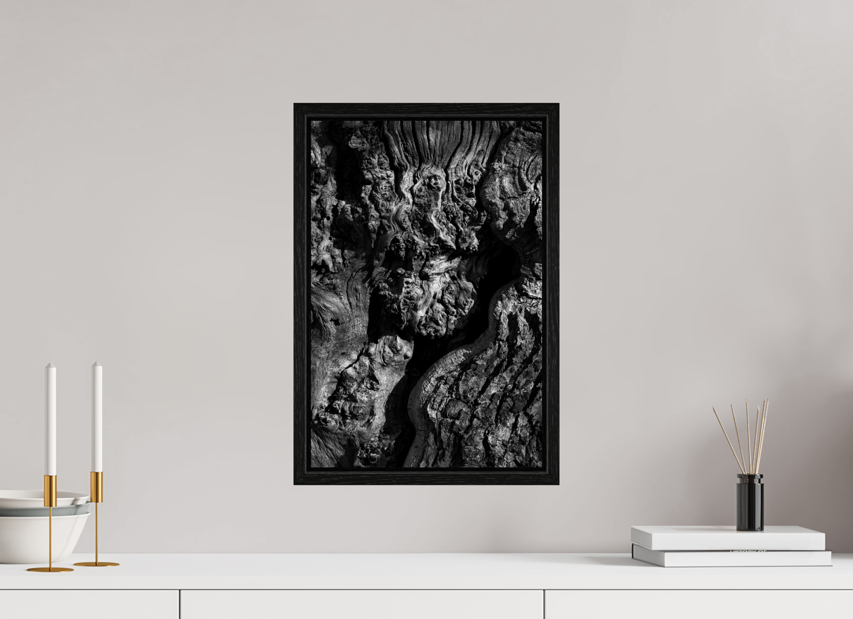30 x 45 cm, Acrylic glossy 2mm - American case 15mm - oak black Tree skin