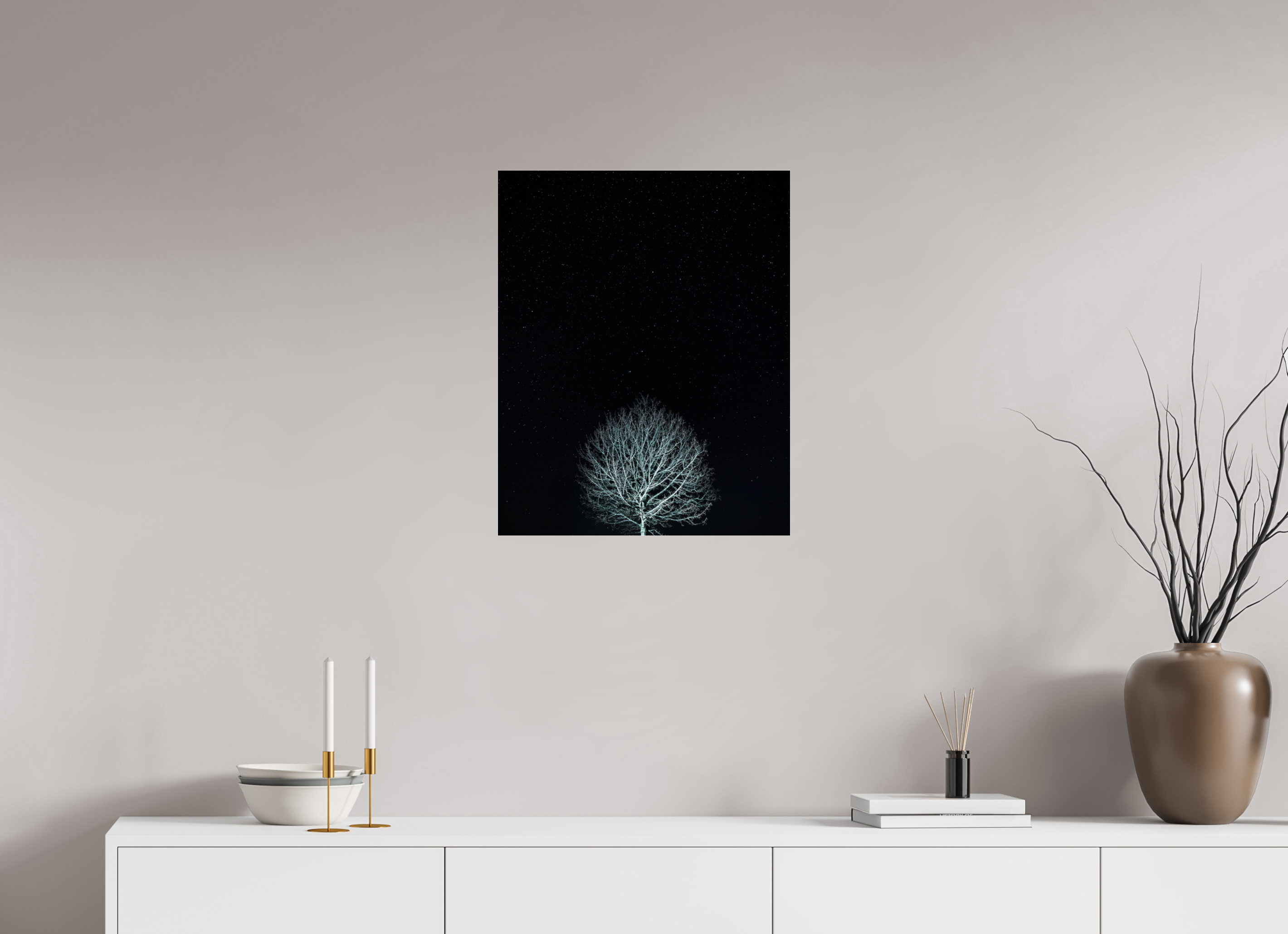 50 x 62,5 cm, Acrylic glossy 2mm Tree at night