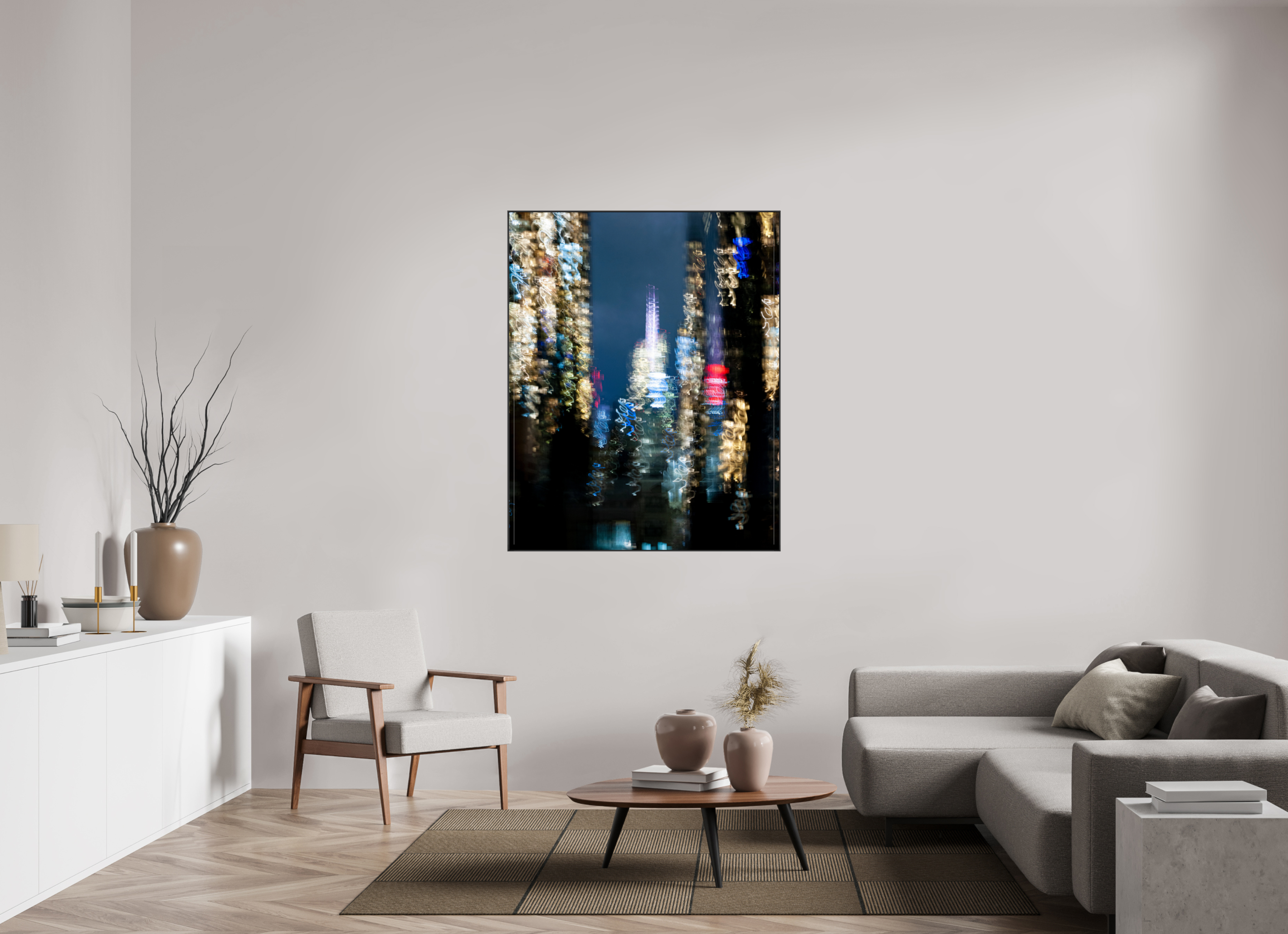 110 x 137,5 cm, Acrylic glossy 2mm - Alu American case 25mm - black NYC by night