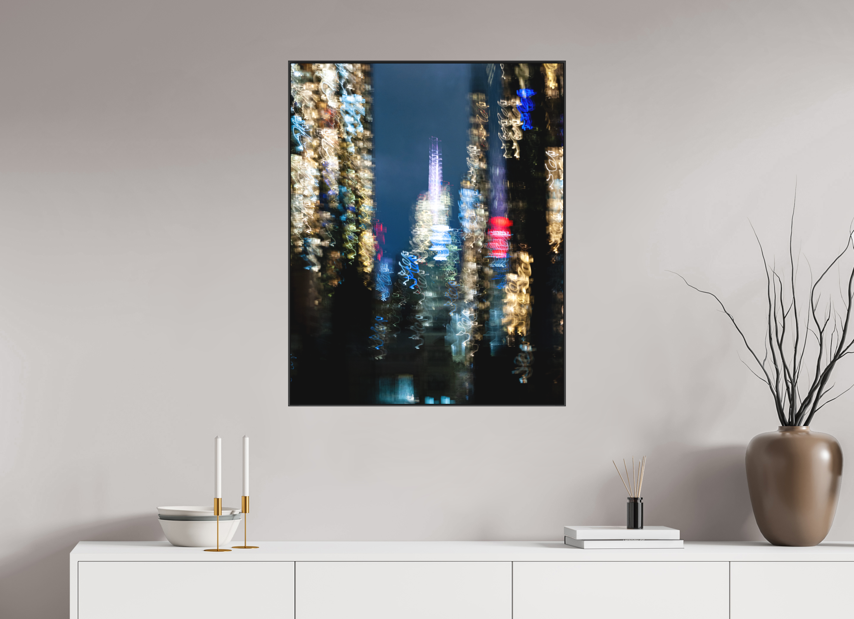 70 x 87,5 cm, Acrylic matt 2mm - Alu American case 25mm - black NYC by night