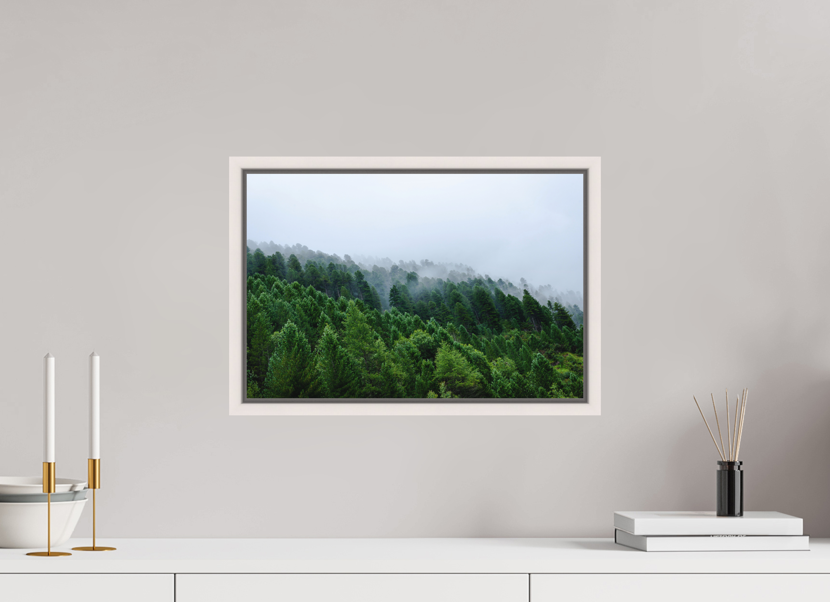 45 x 30 cm, Fine Art Print - Infinity Rag Photo 2 - Ame case 15mm - mapple white Trees lined slope 2
