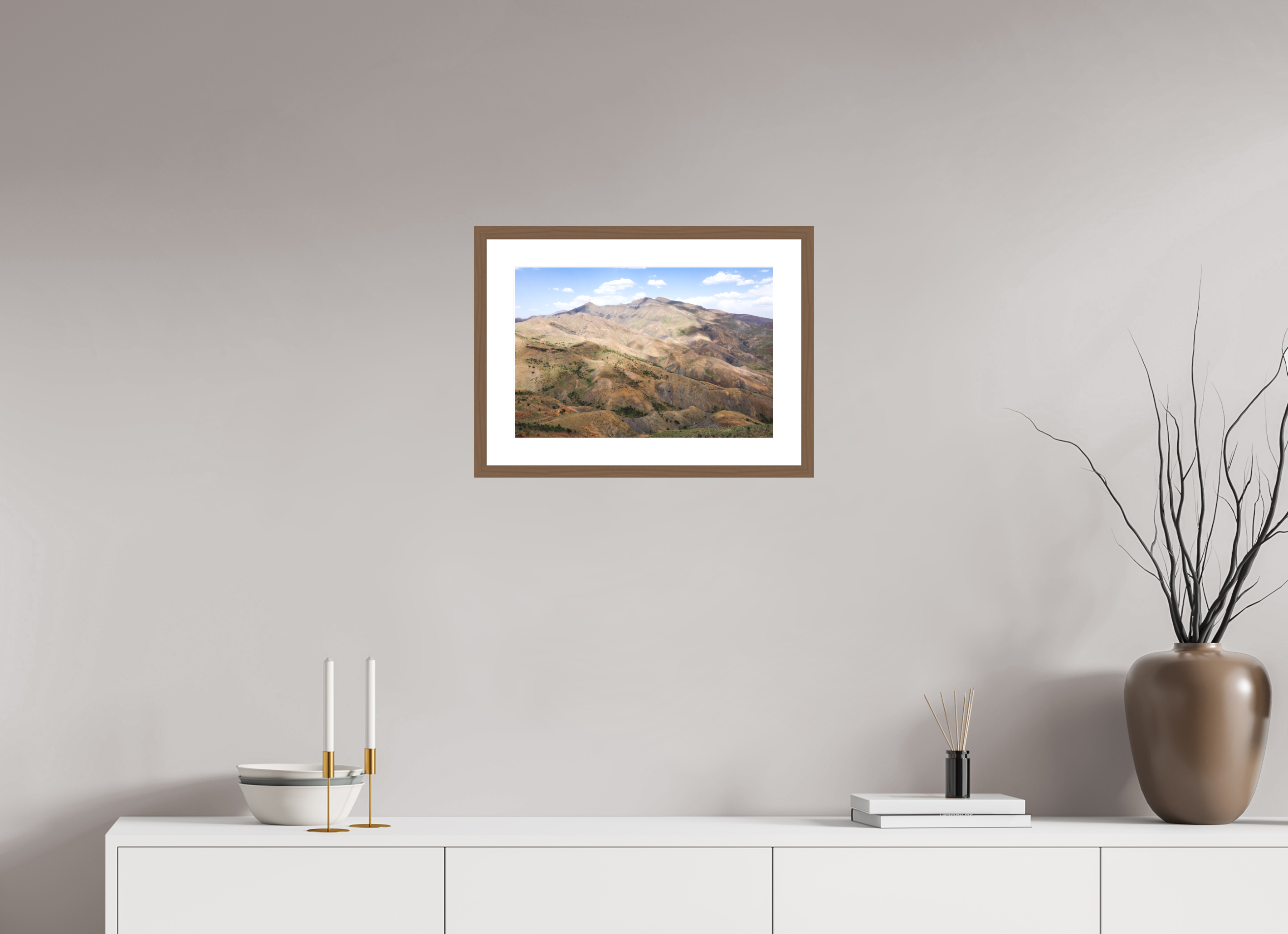 45 x 30 cm, Fine Art Print - Infinity Rag Photo 2 - PP 5cm - Walnus Frame 20mm Atlas from Marocco