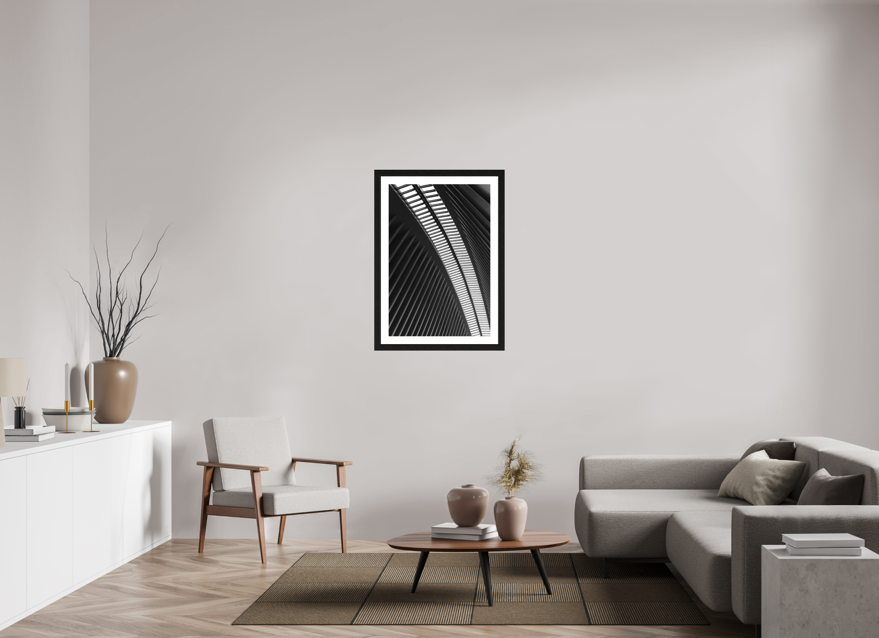 60 x 90 cm, Fine Art Print - Infinity Rag Photo 2 - border 5cm- Ame case 31mm - oak black Ground Zero Station 2