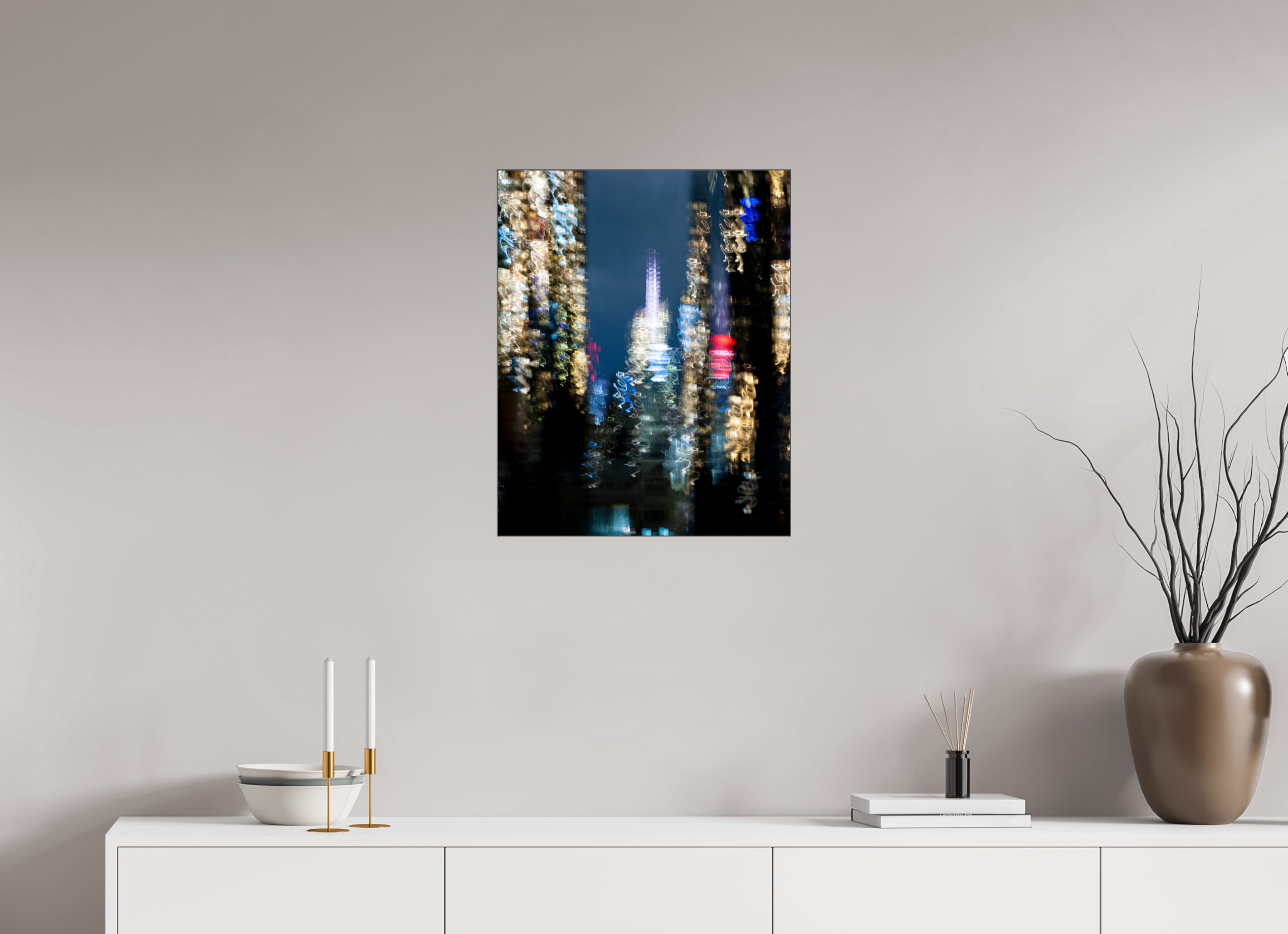 50 x 62,5 cm, Acrylic glossy 2mm - Alu Slime Frame - black NYC by night