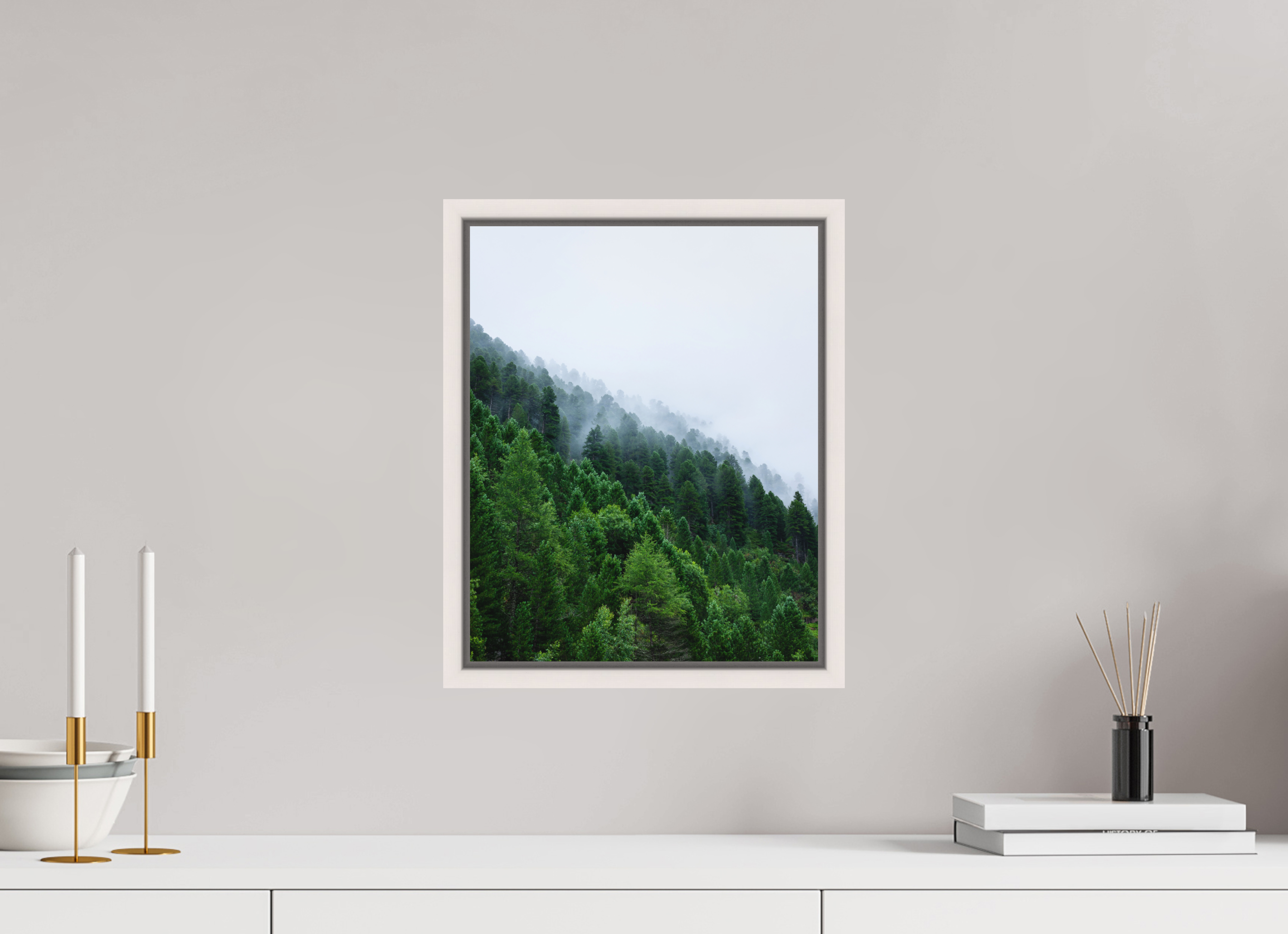 30 x 37,5 cm, Fine Art Print - Infinity Rag Photo 2 - Ame case 15mm - mapple white Trees lined slope