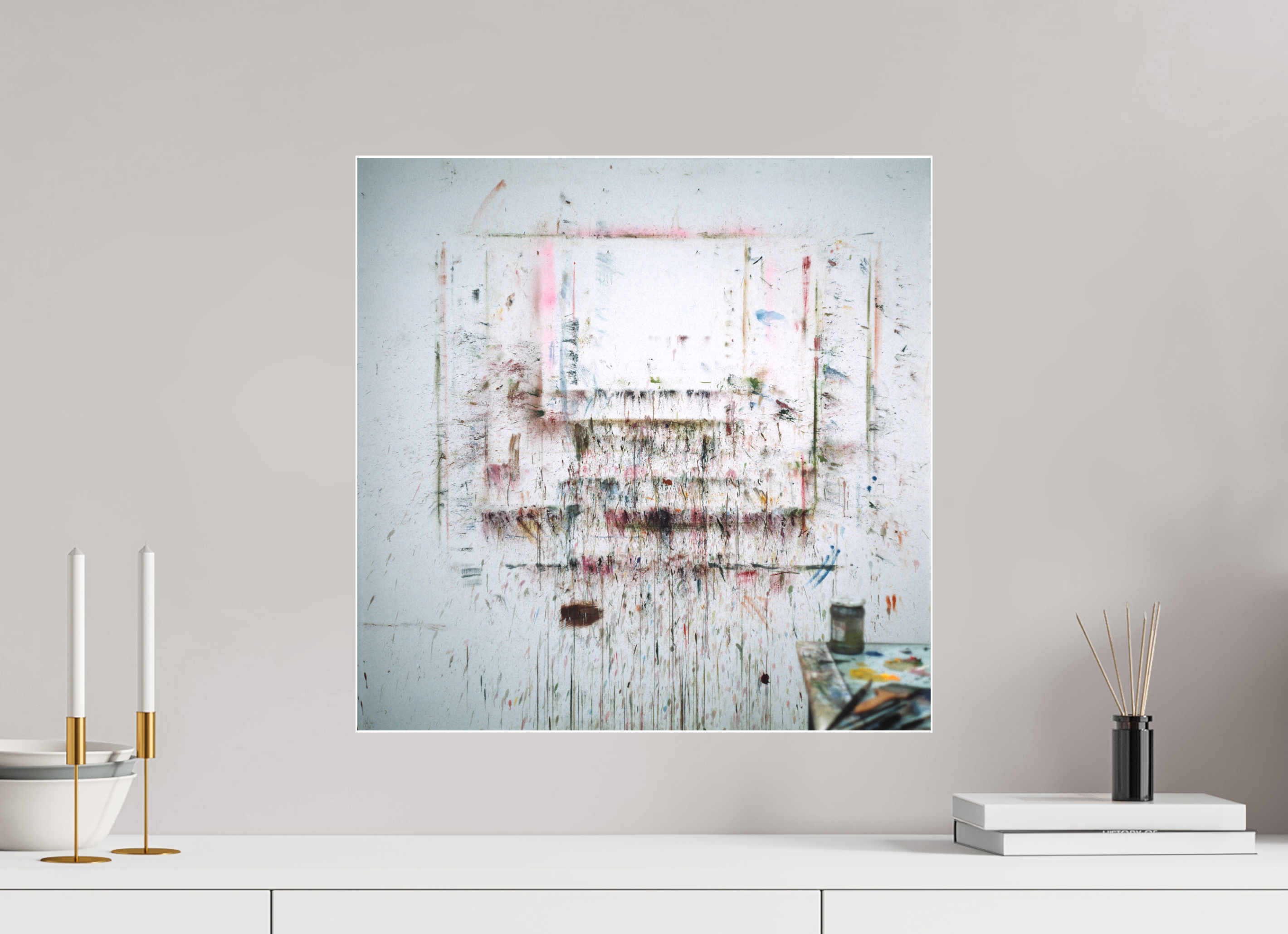 50 x 50 cm, Acrylic matt 2mm - Alu Slime Frame - white A for Art