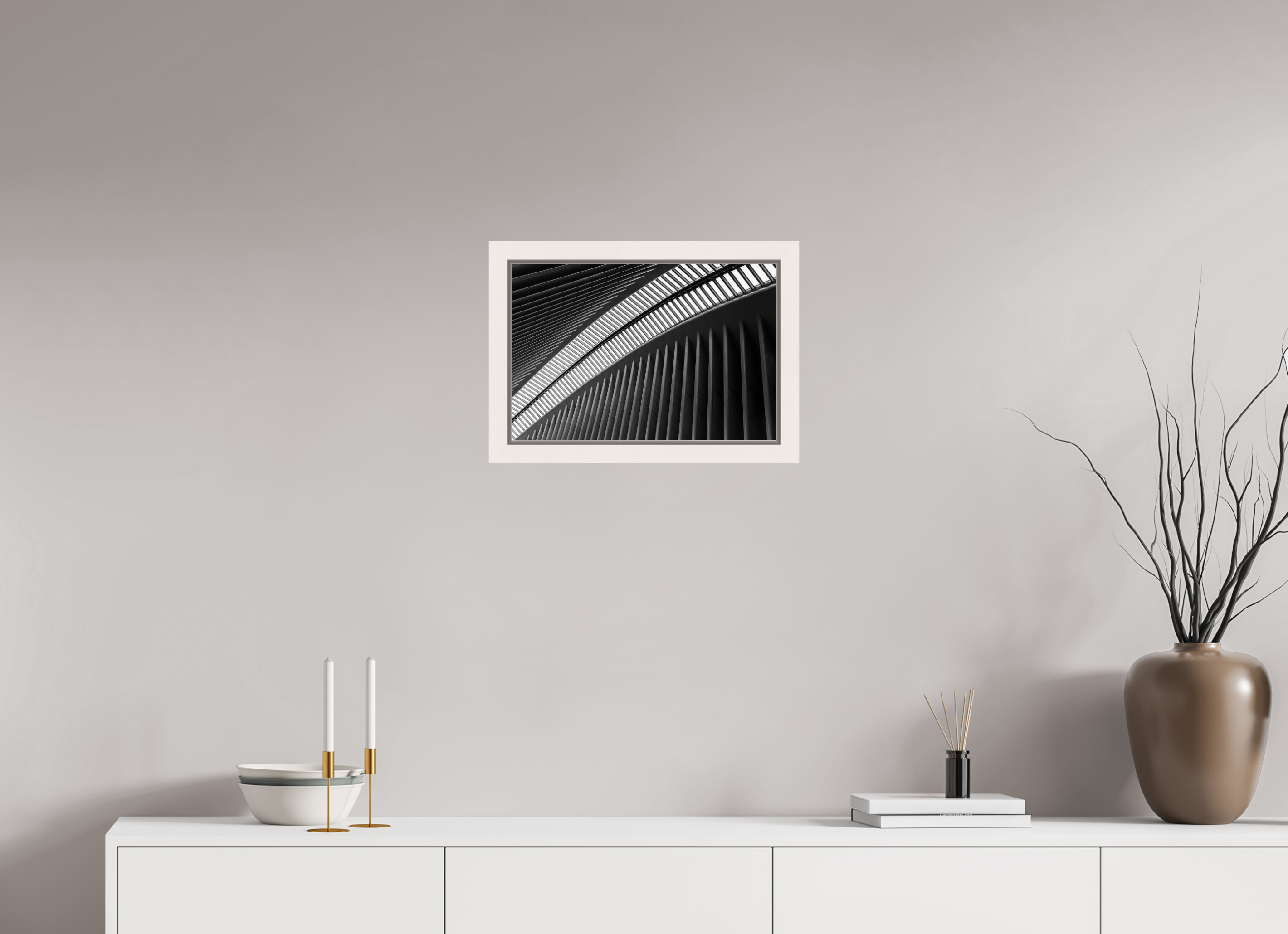 45 x 30 cm, Acrylic glossy 2mm - American case 31mm - mapple white Oculus - Ground Zero