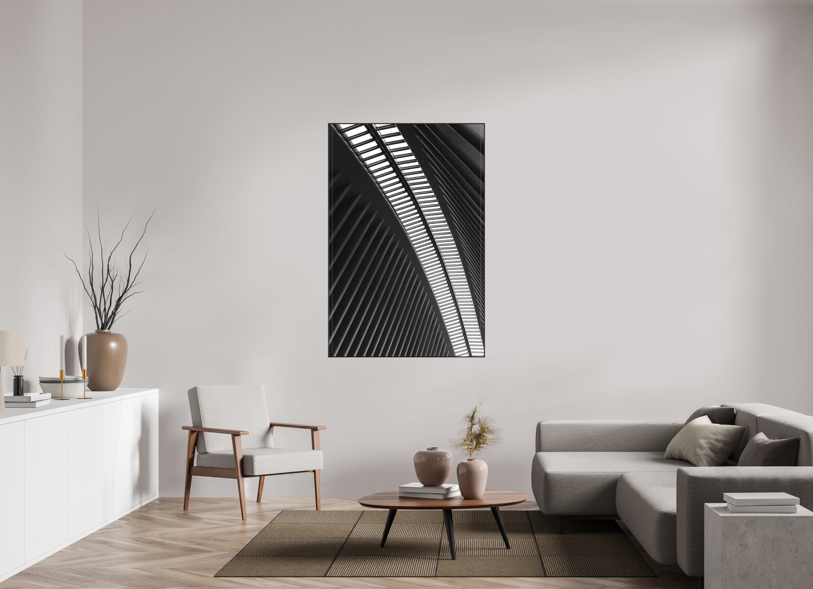 100 x 150 cm, Acrylic matt 2mm - Alu American case 25mm - black Oculus, Ground Zero Station 3 (Kopie)