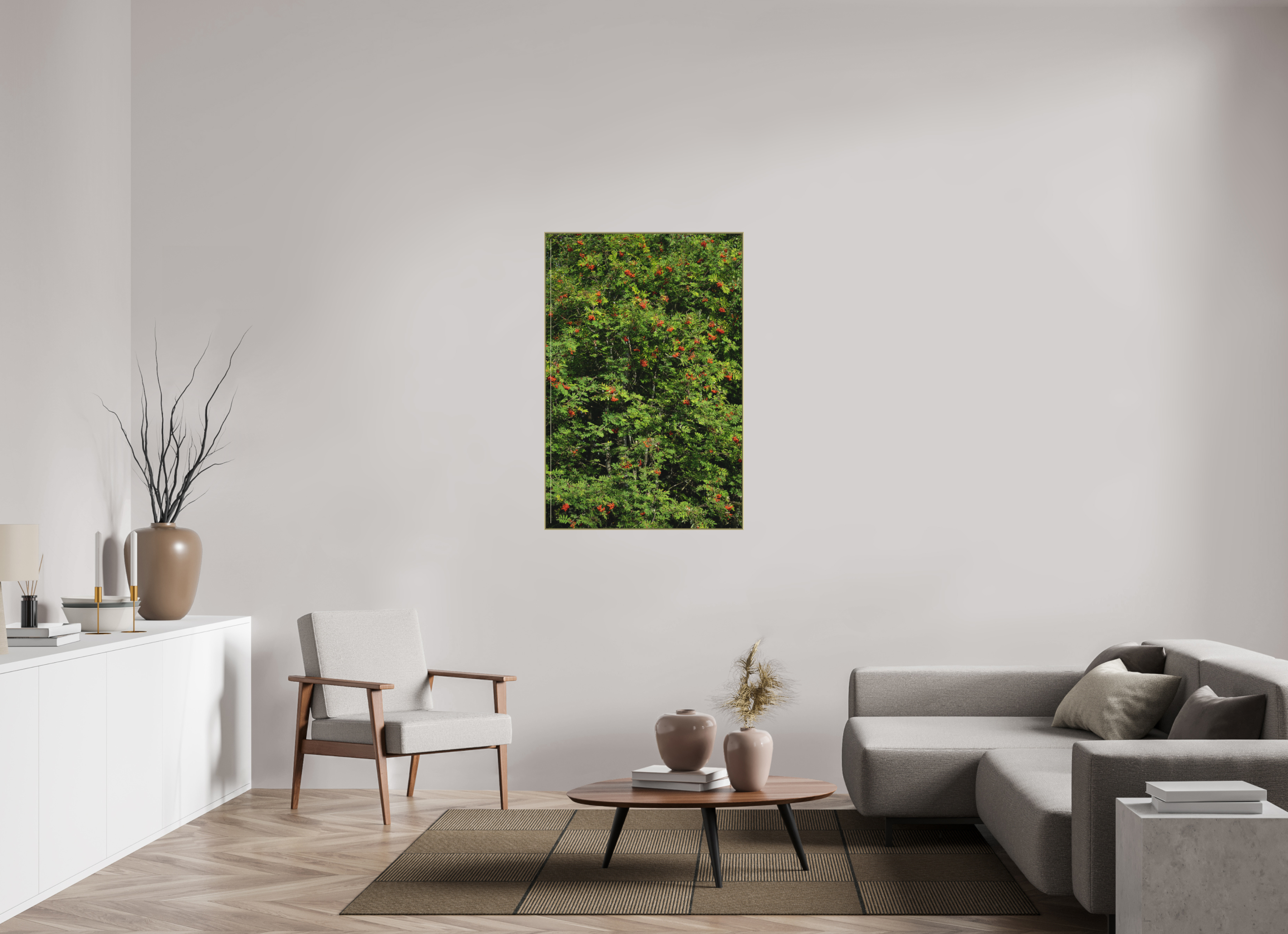 80 x 120 cm, Acrylic matt 2mm - Alu American case 25mm - gold Red Dots
