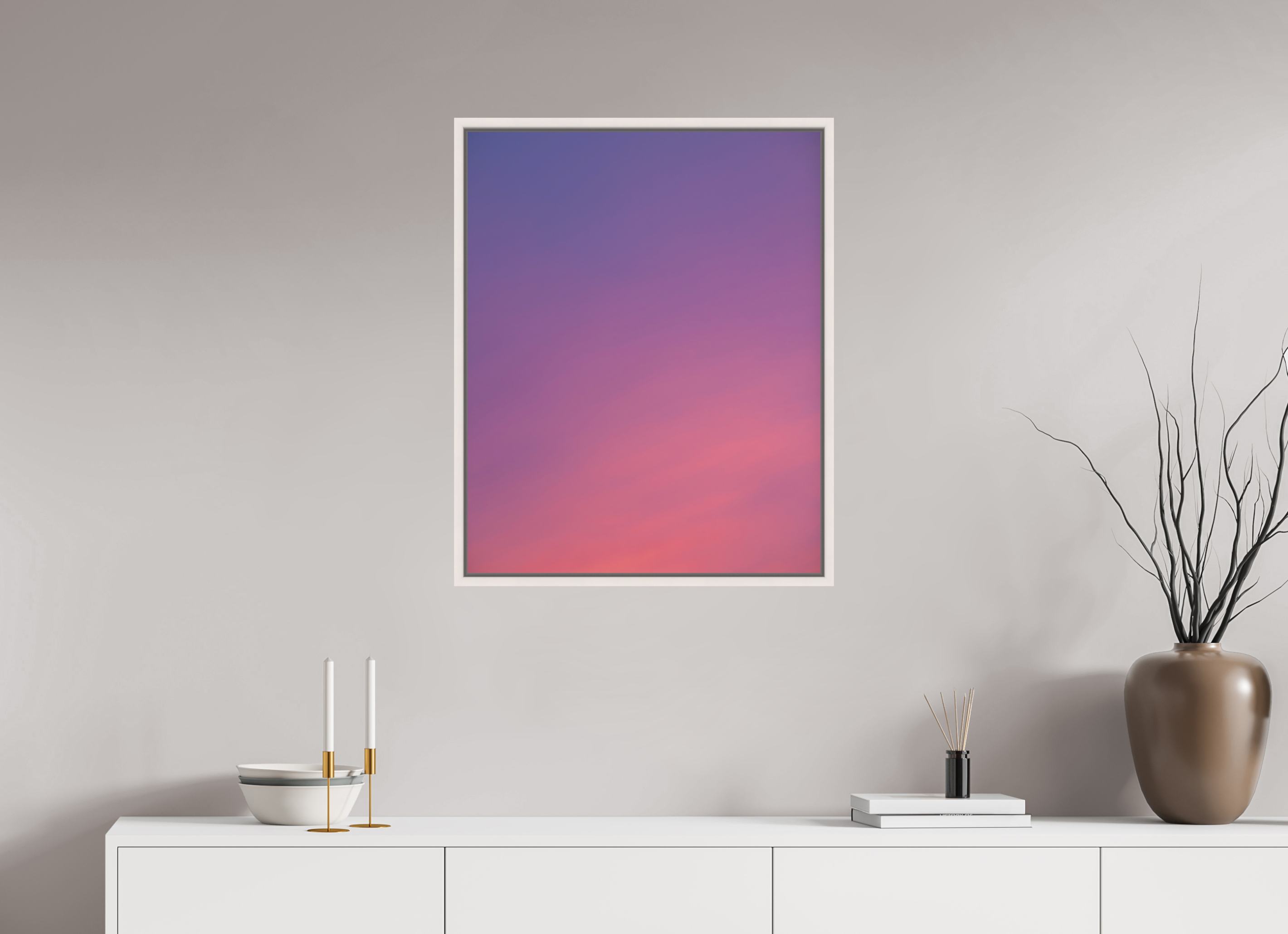 60 x 75 cm, Fine Art Print - Infinity Rag Photo 2 - Ame case 15mm - mapple white Sunset in Hamburg